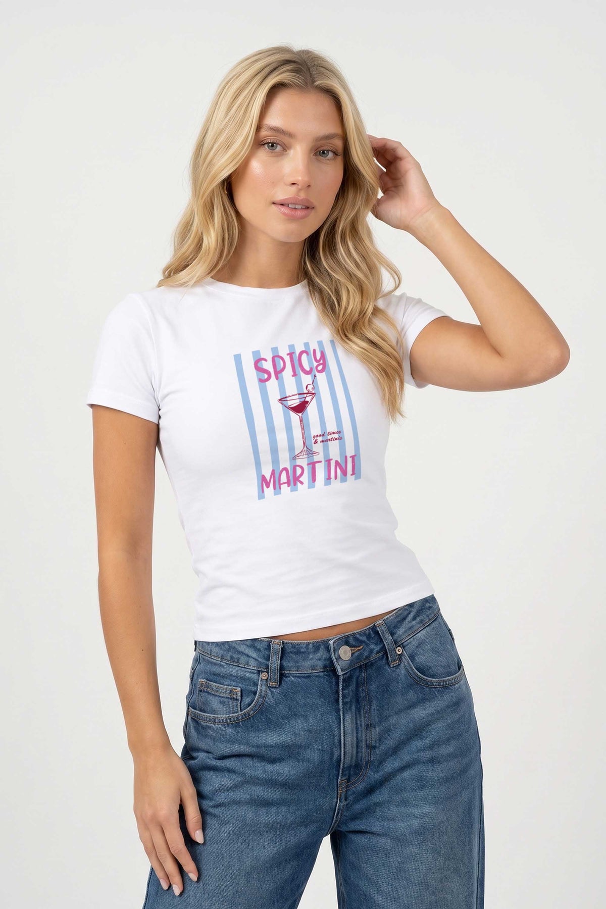 220GSM Retro Spicy Martini Printed Baby Tee