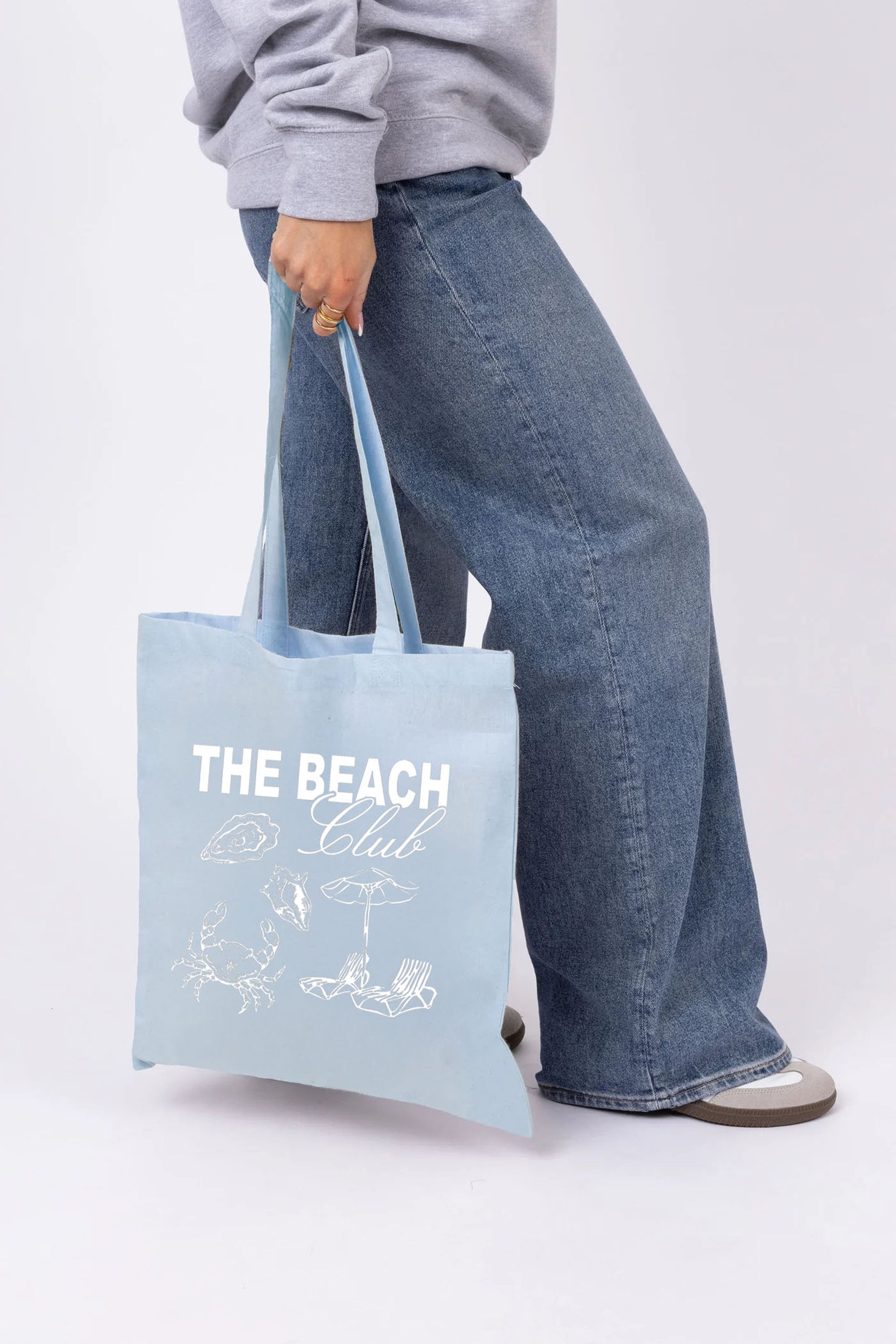 Beach Club Printed Cotton Long Handle Canvas Bag