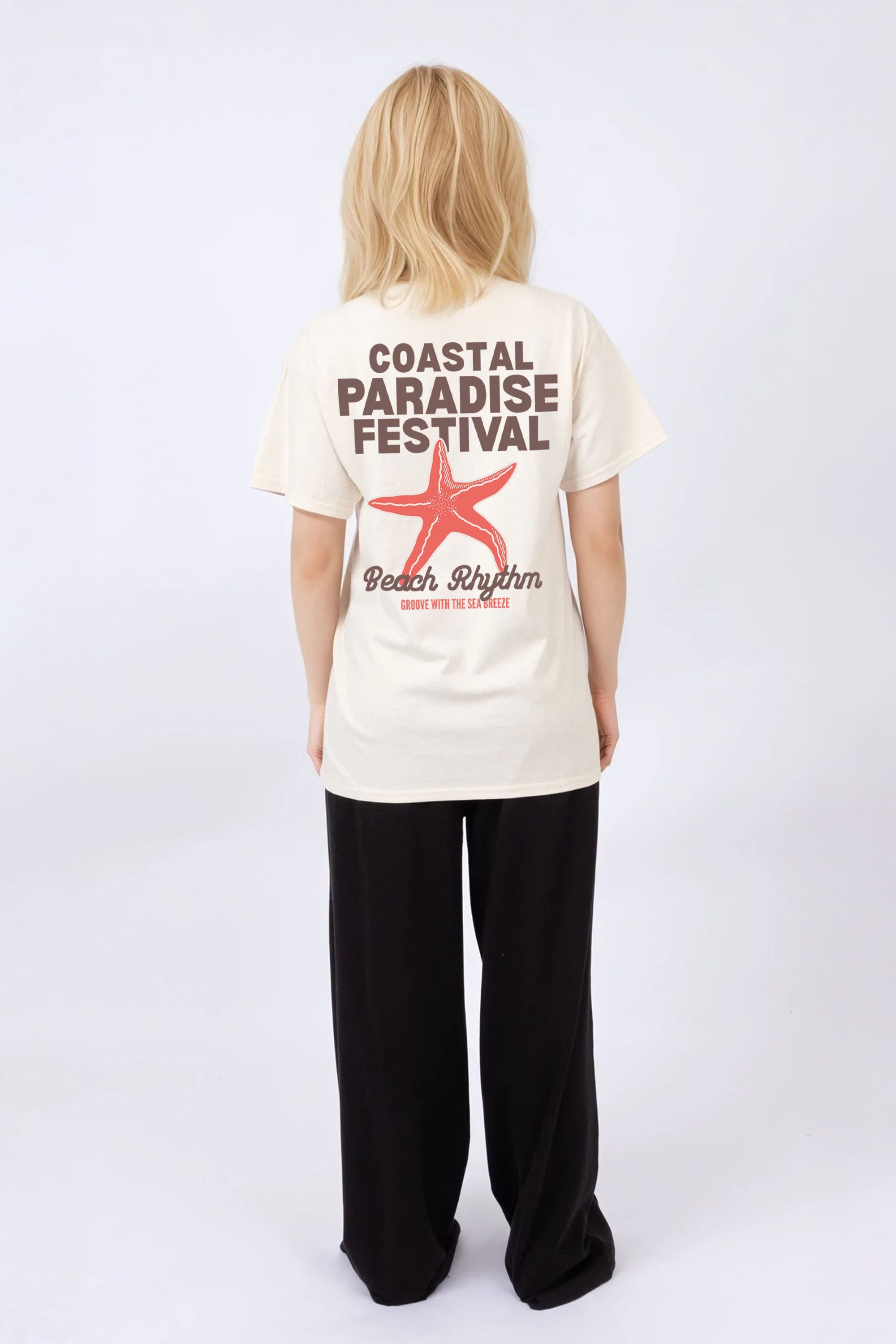 Regular Fit T-shirt in Coastal Paradise Festival Print