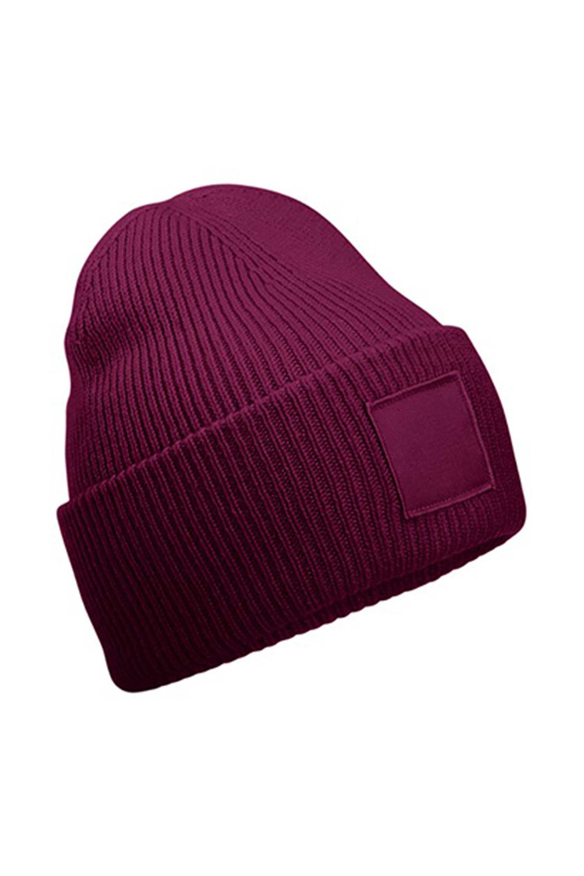 Deep-Cuffed Tonal Patch Beanie