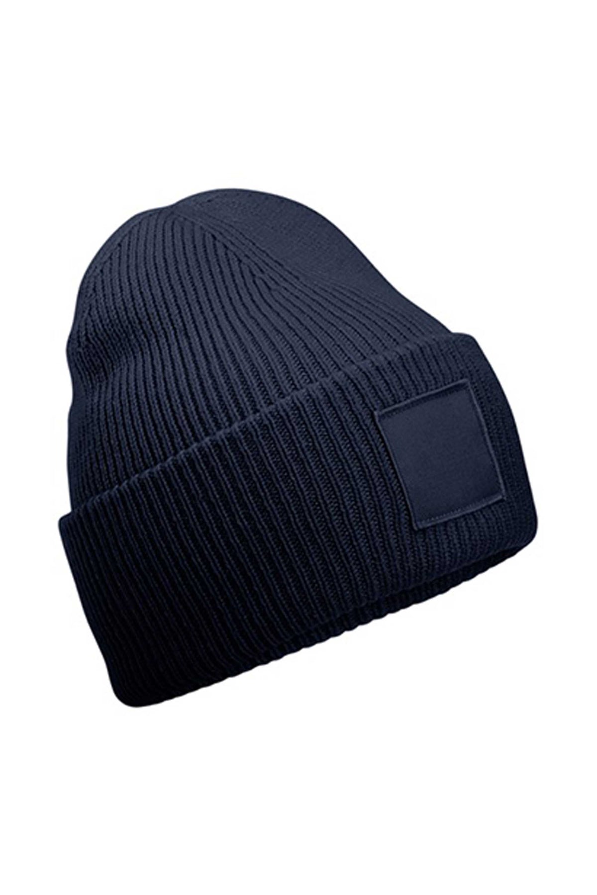 Deep-Cuffed Tonal Patch Beanie