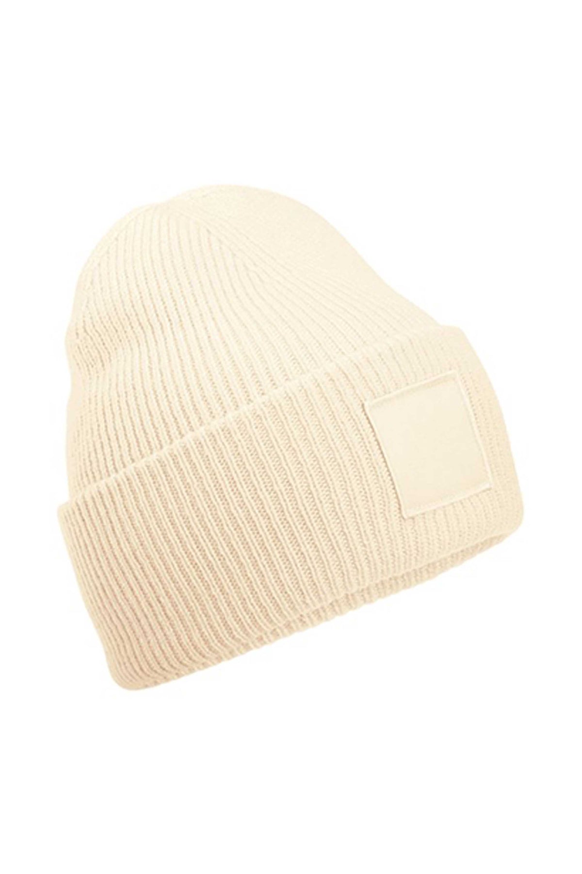 Deep-Cuffed Tonal Patch Beanie