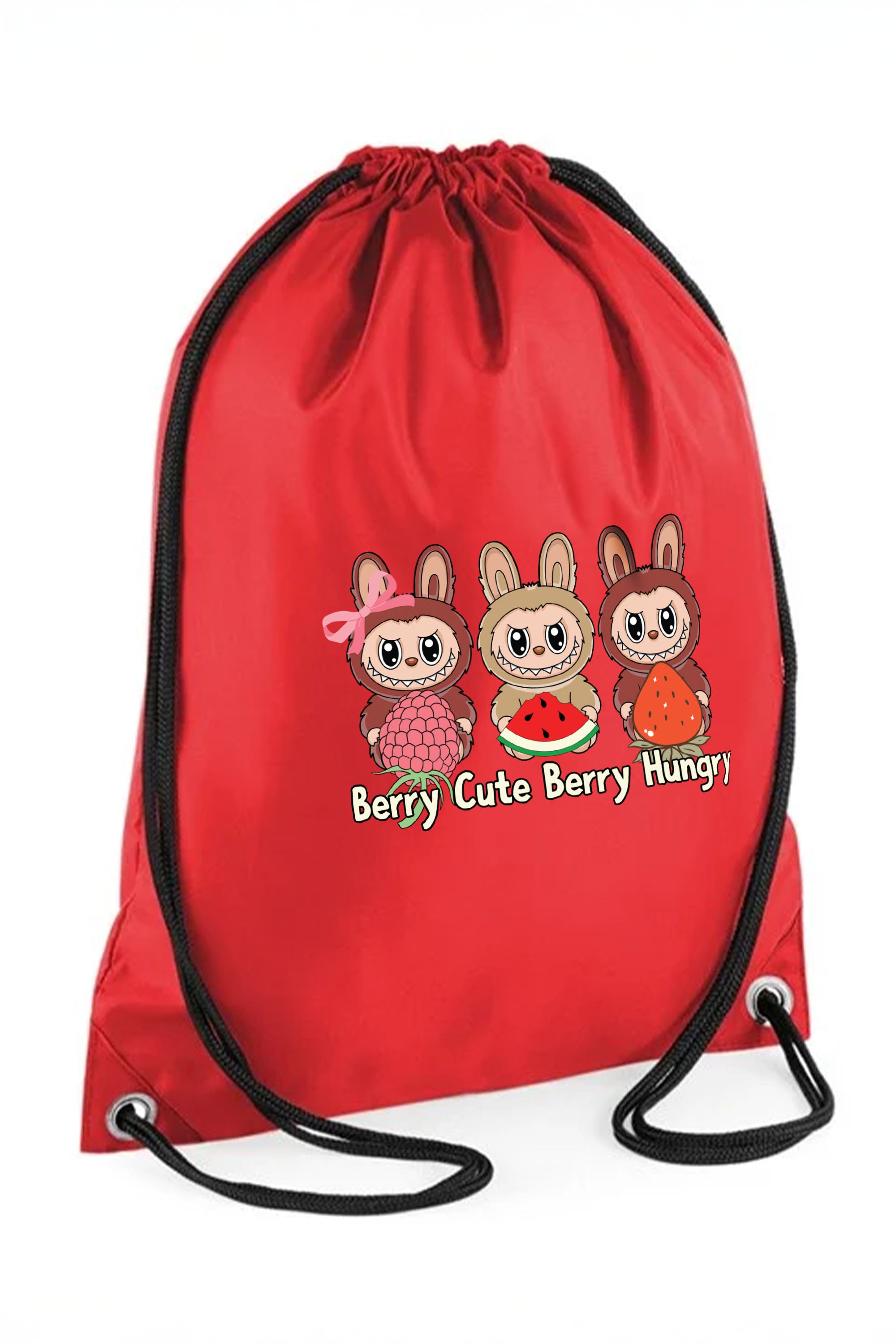 Berry Cute Labubu Printed Water-Resistant Pe/Kit Bag