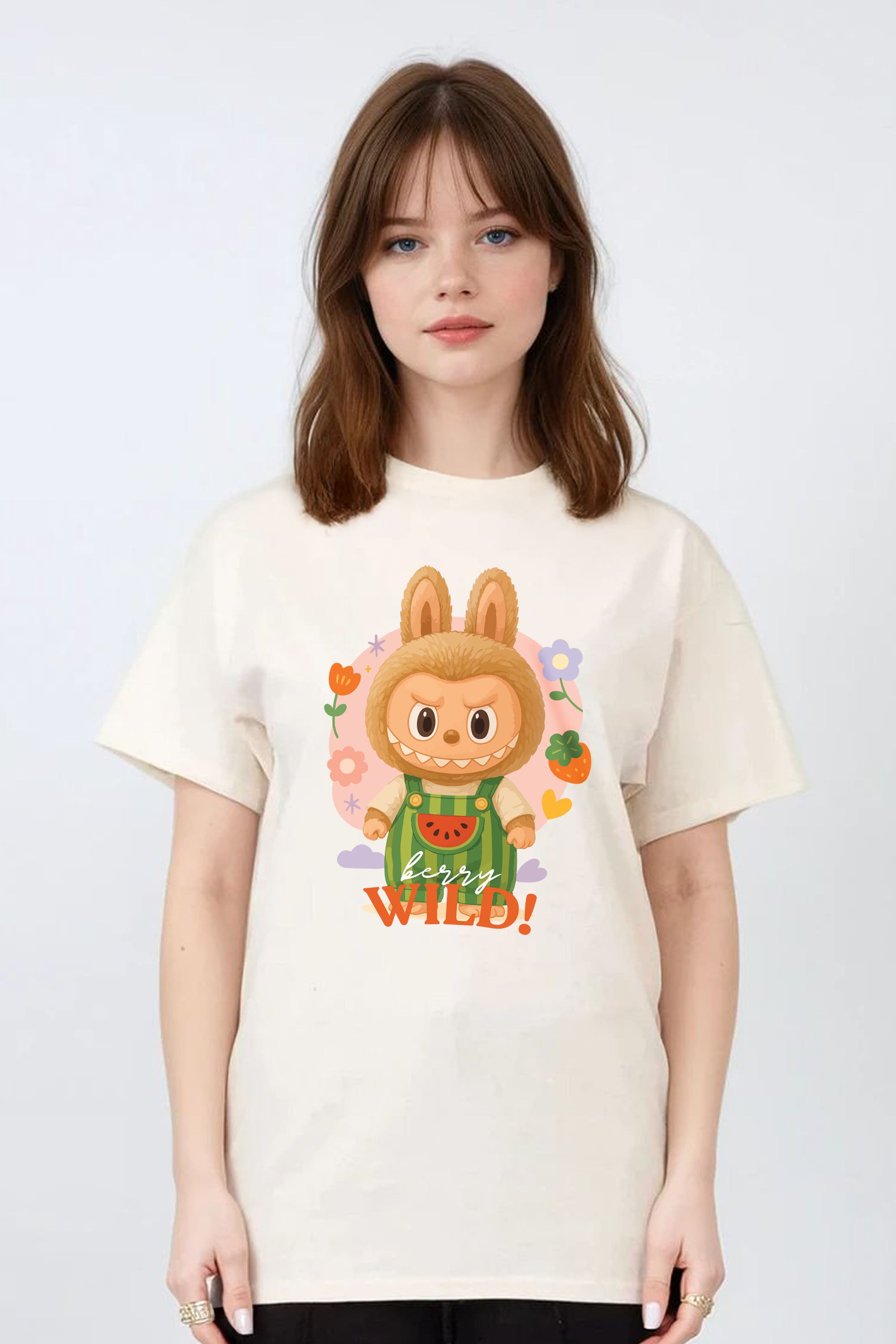 Regular Fit T-shirt in Wild Berry Labubu Print