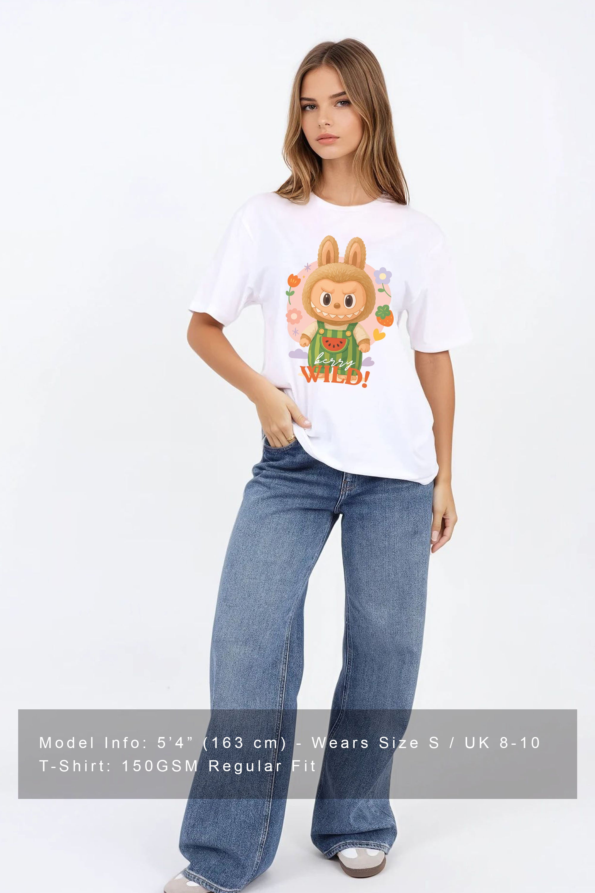 Regular Fit T-shirt in Wild Berry Labubu Print