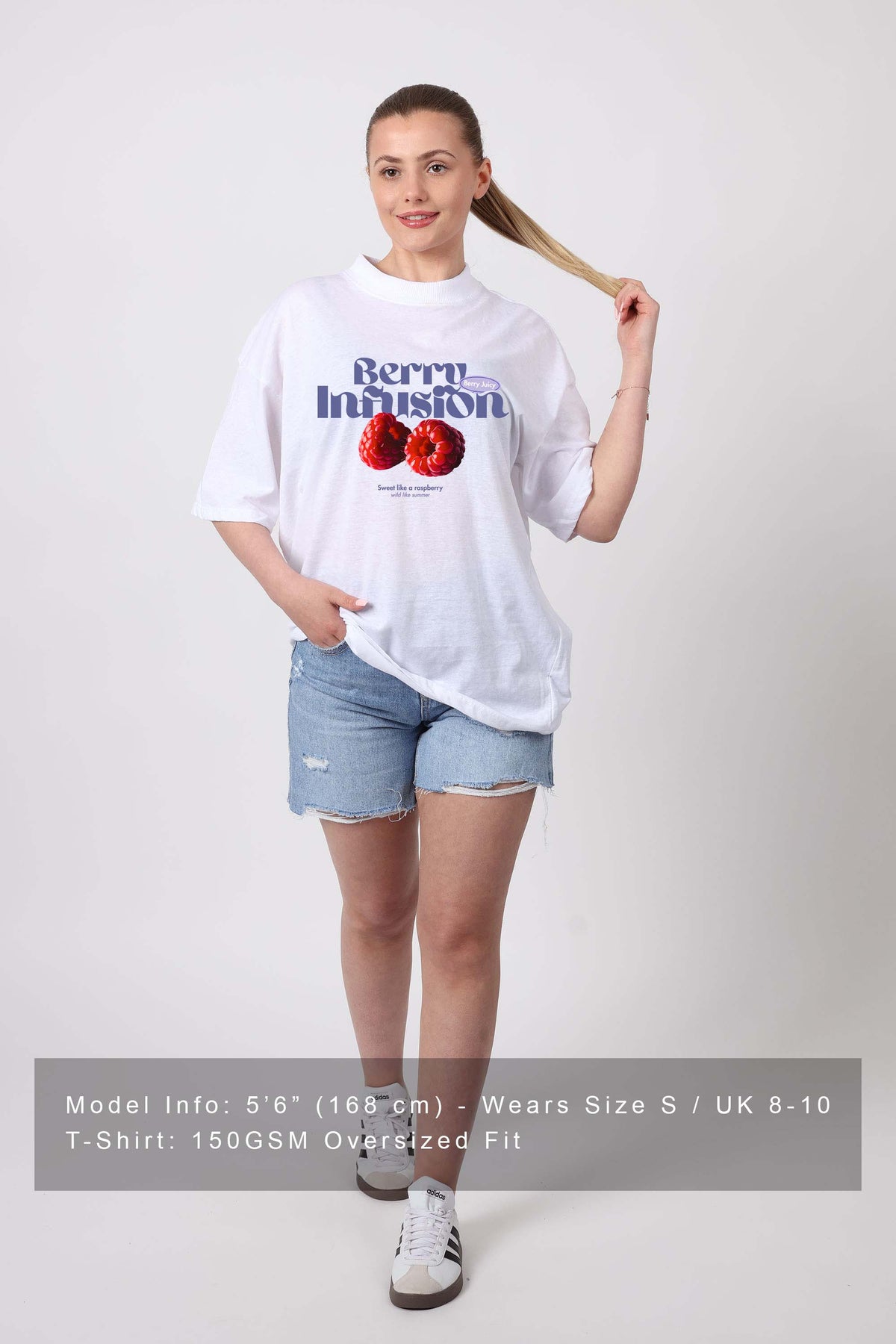 150GSM Oversized T-Shirts in Berry Infusion Print