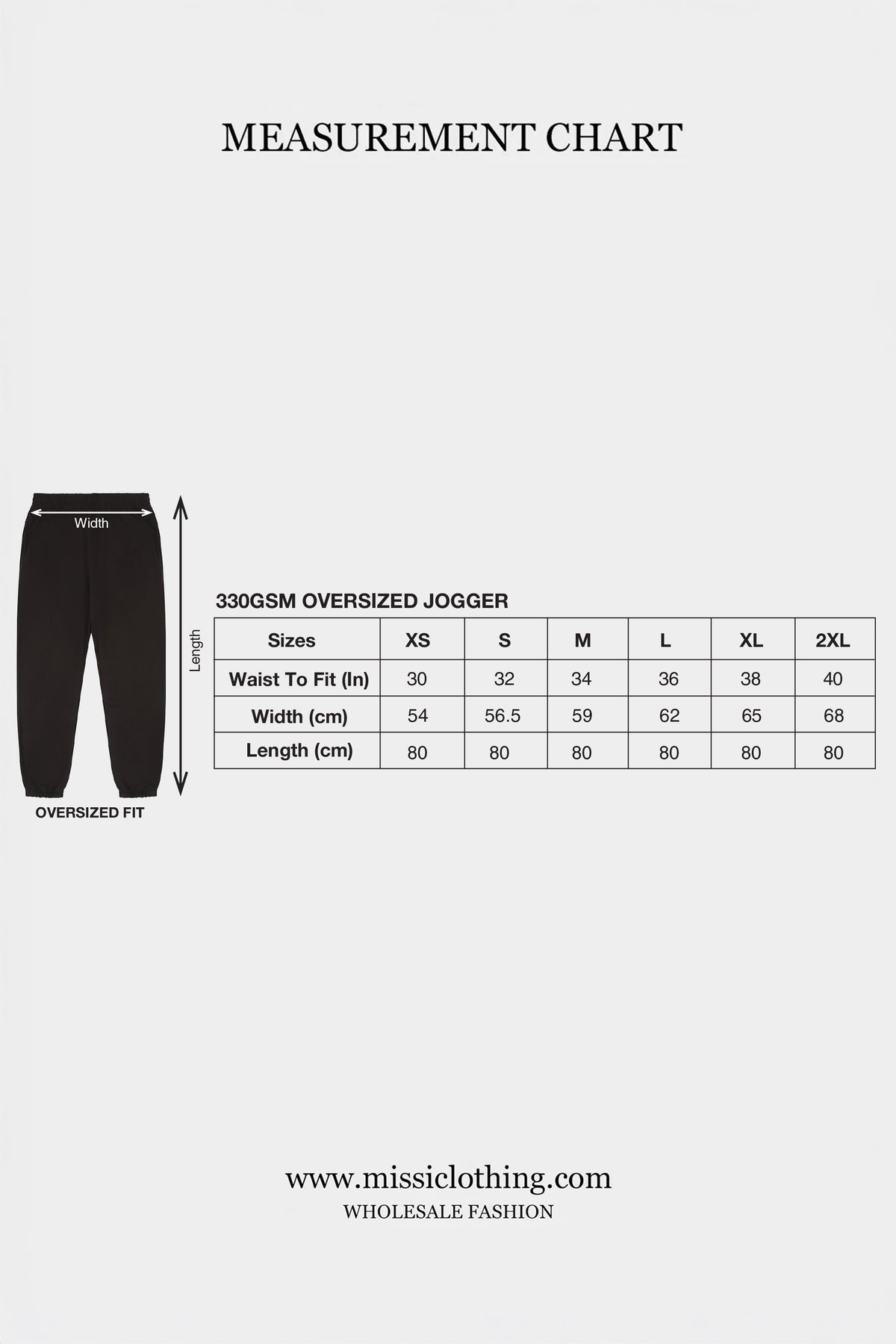 330GSM Unisex Plain Oversized Jogger