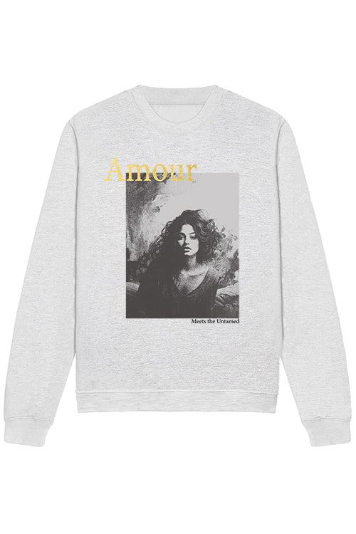 METALLIC AMOUR SWEATSHIRT IN ASHGREY (Custom Pack XS-2XL)