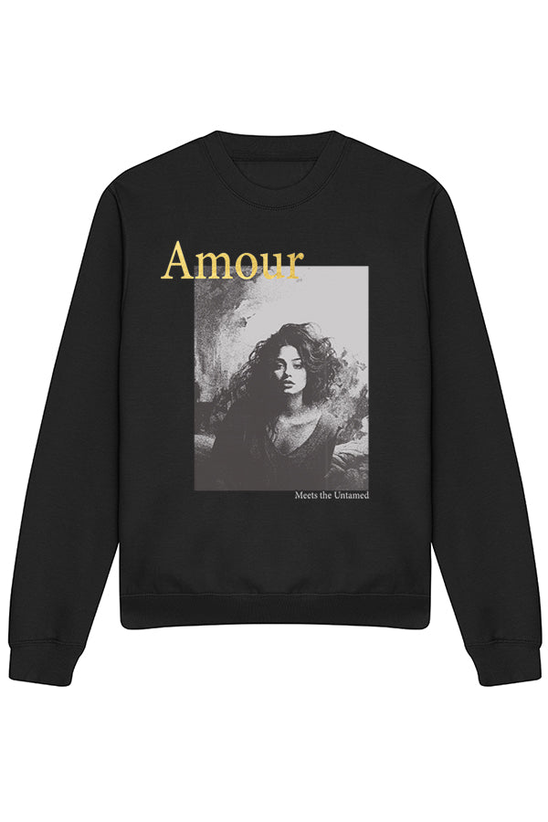 METALLIC AMOUR SWEATSHIRT IN JETBLACK (Custom Pack XS-2XL)