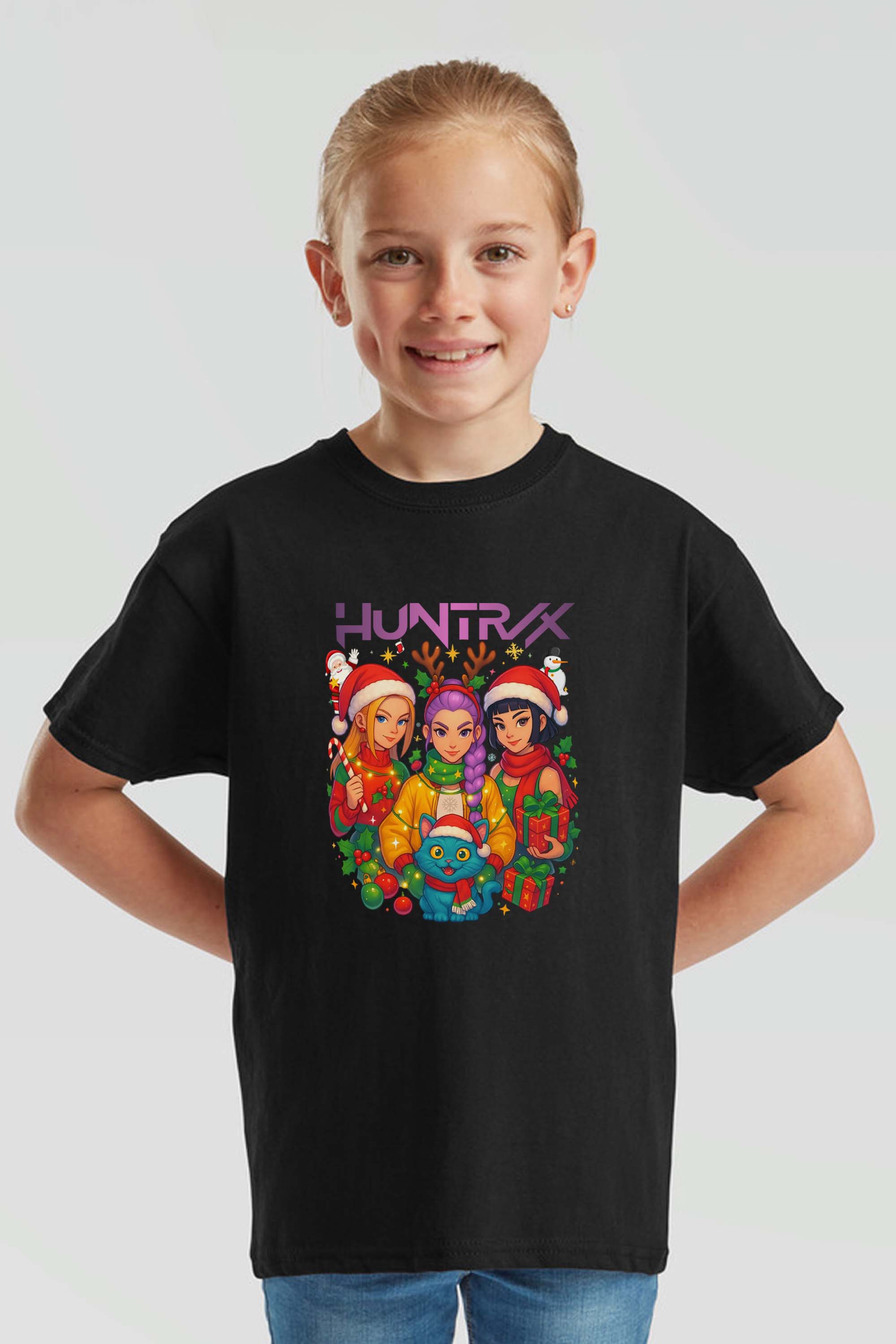 Kids K-Pop Christmas Squad Graphic Printed T-Shirt