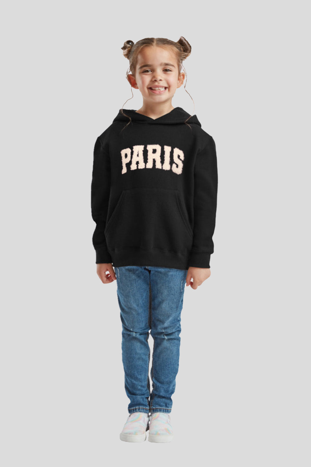 Kids Paris Laser-Cut Bouclé Appliqué Hoodie (Pack of 4)
