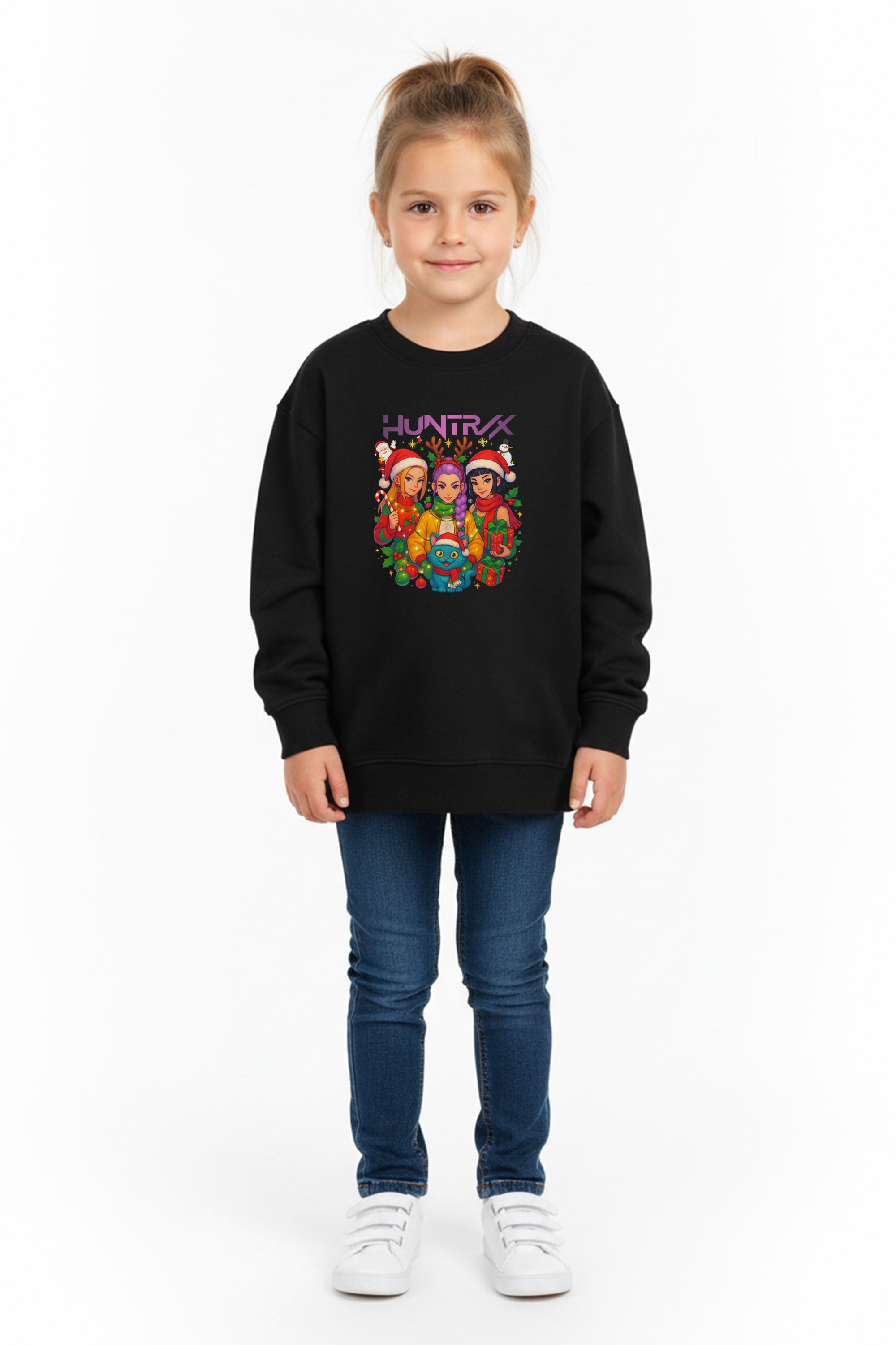 Kids K-Pop Christmas Squad Graphic Printed Sweatshirt