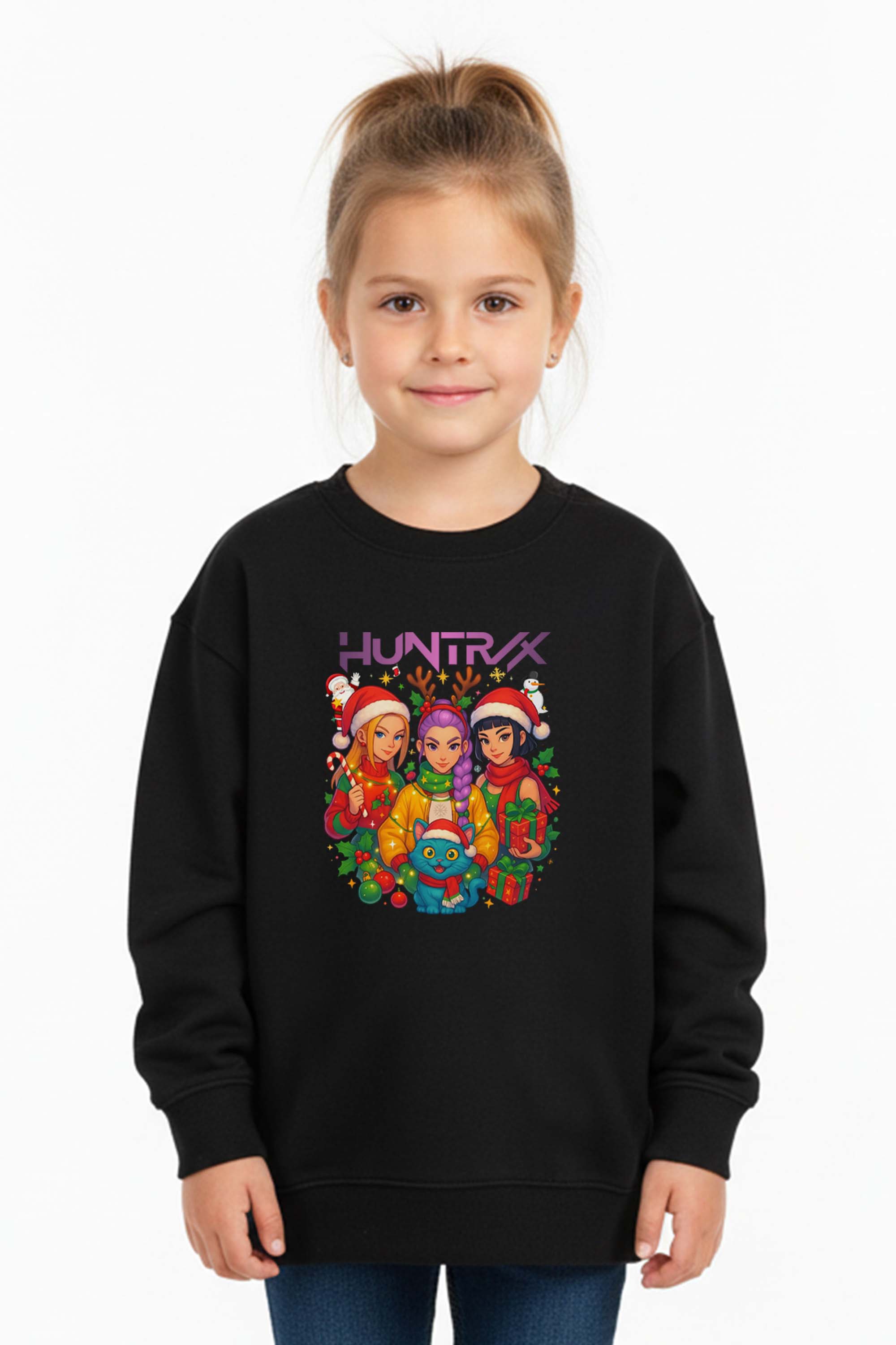 Kids K-Pop Christmas Squad Graphic Printed Sweatshirt