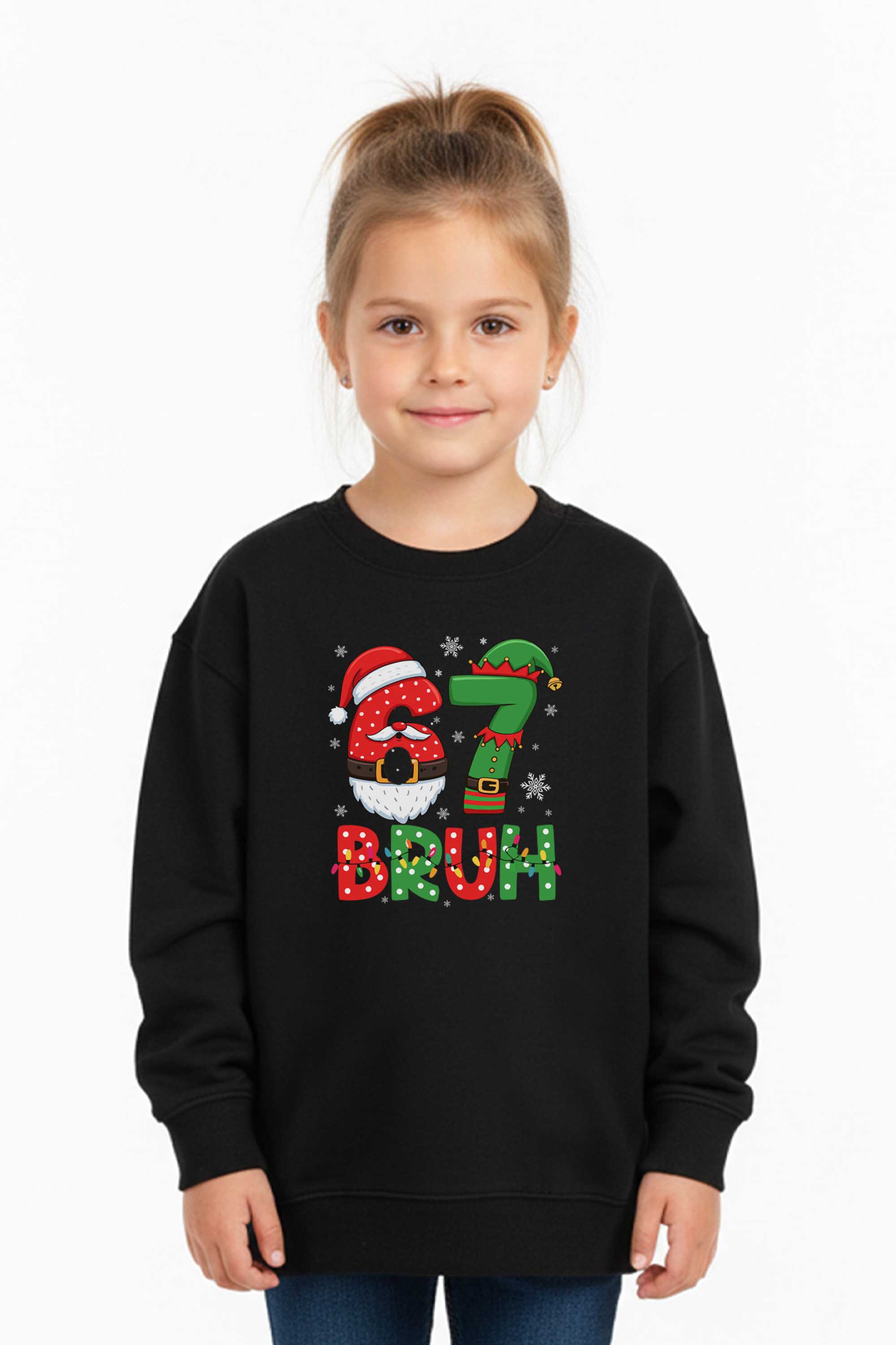 Kids 67 BRUH Christmas Graphic Printed Sweatshirt