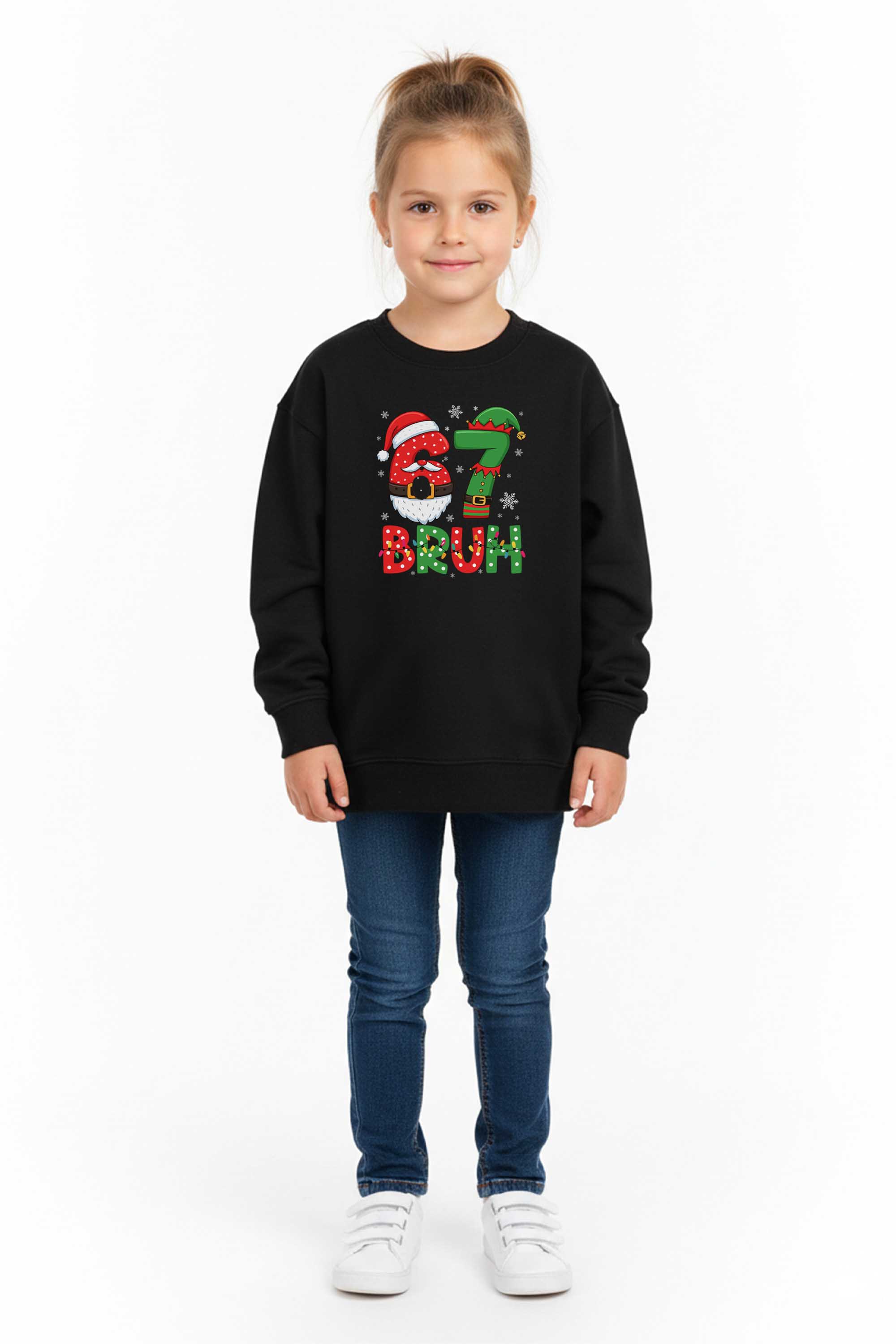 Kids 67 BRUH Christmas Graphic Printed Sweatshirt