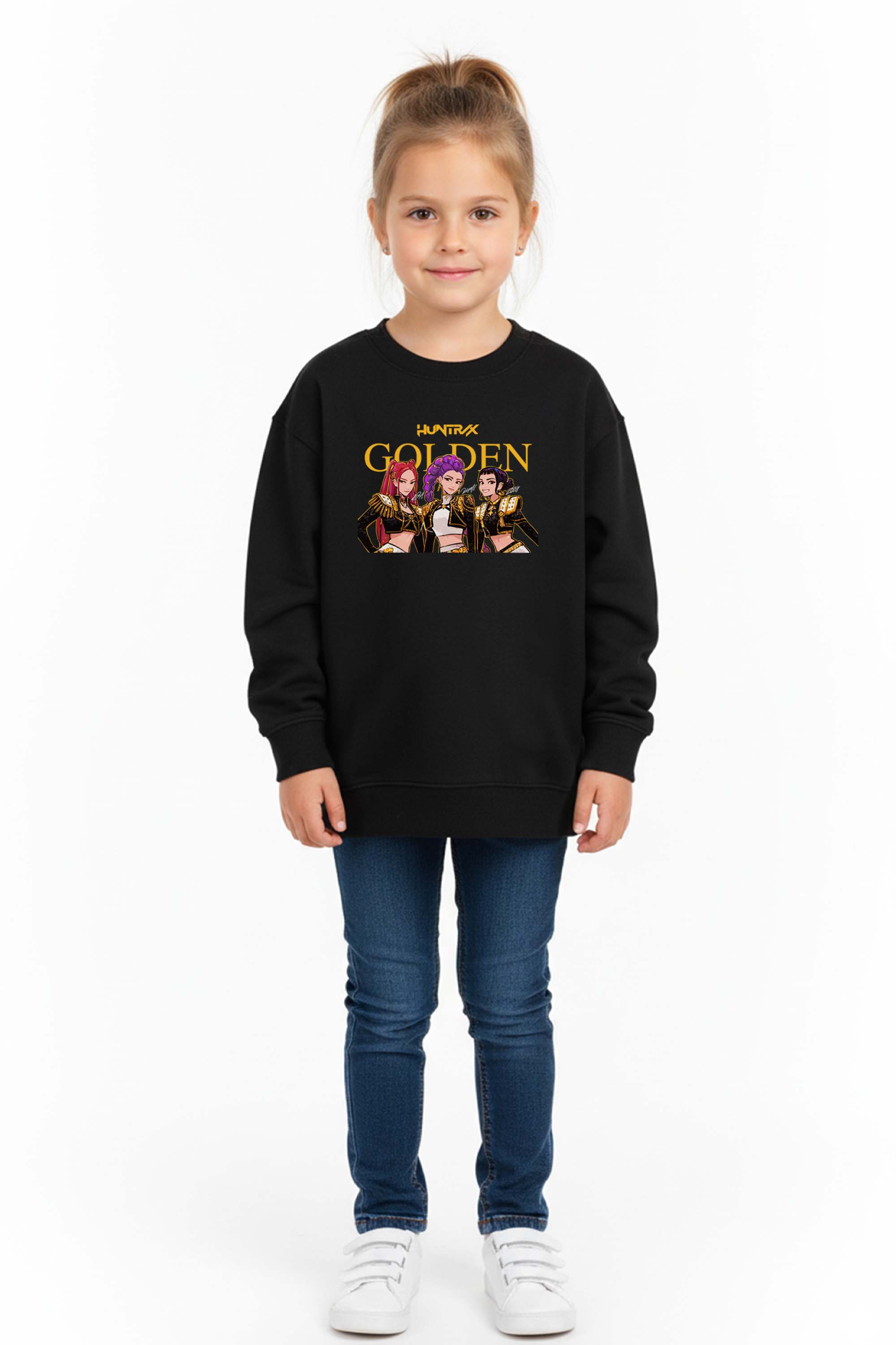 Kids K-Pop Golden Trio Graphic Printed Sweatshirt