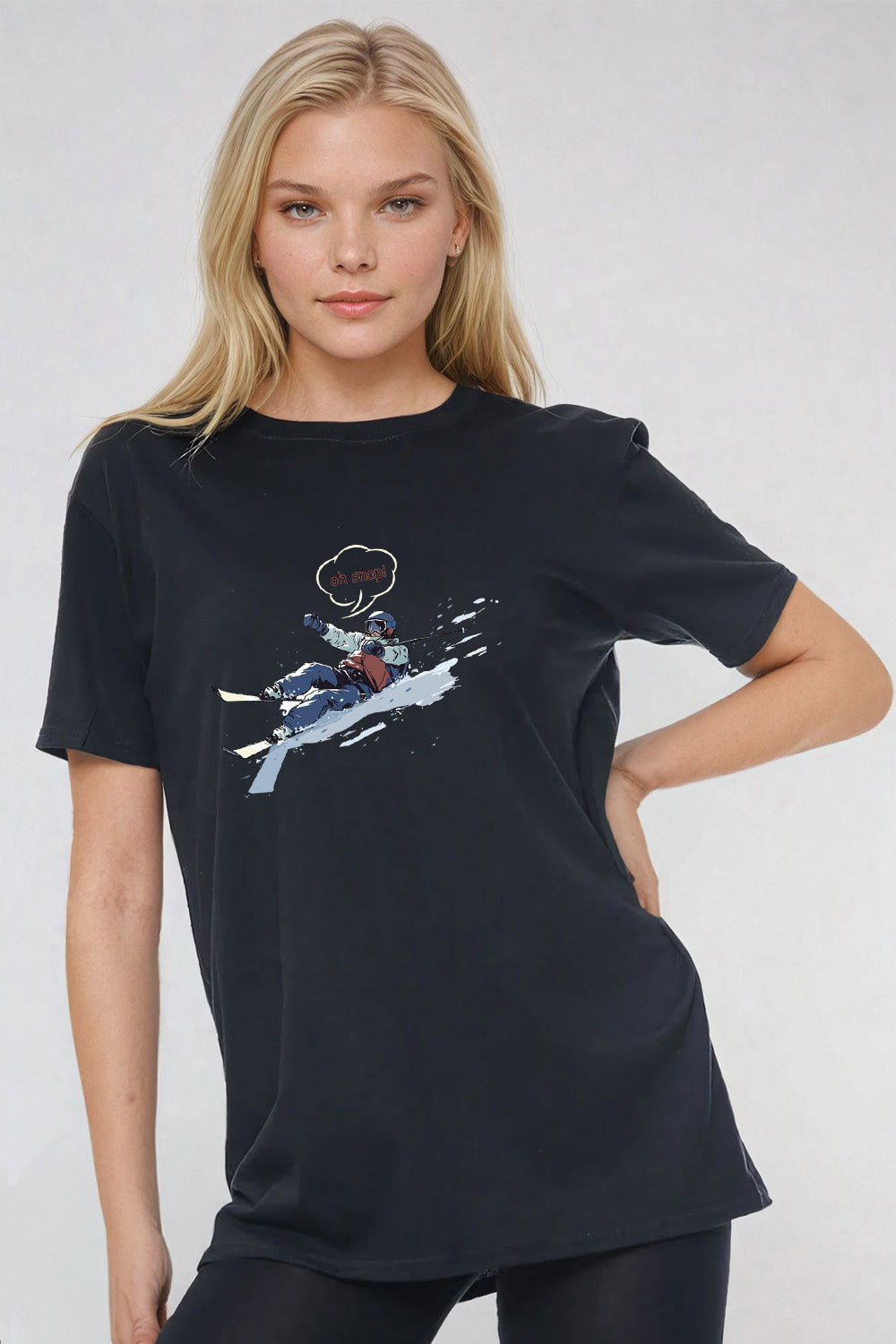 Oh Snap Ski Fun Printed T-Shirt