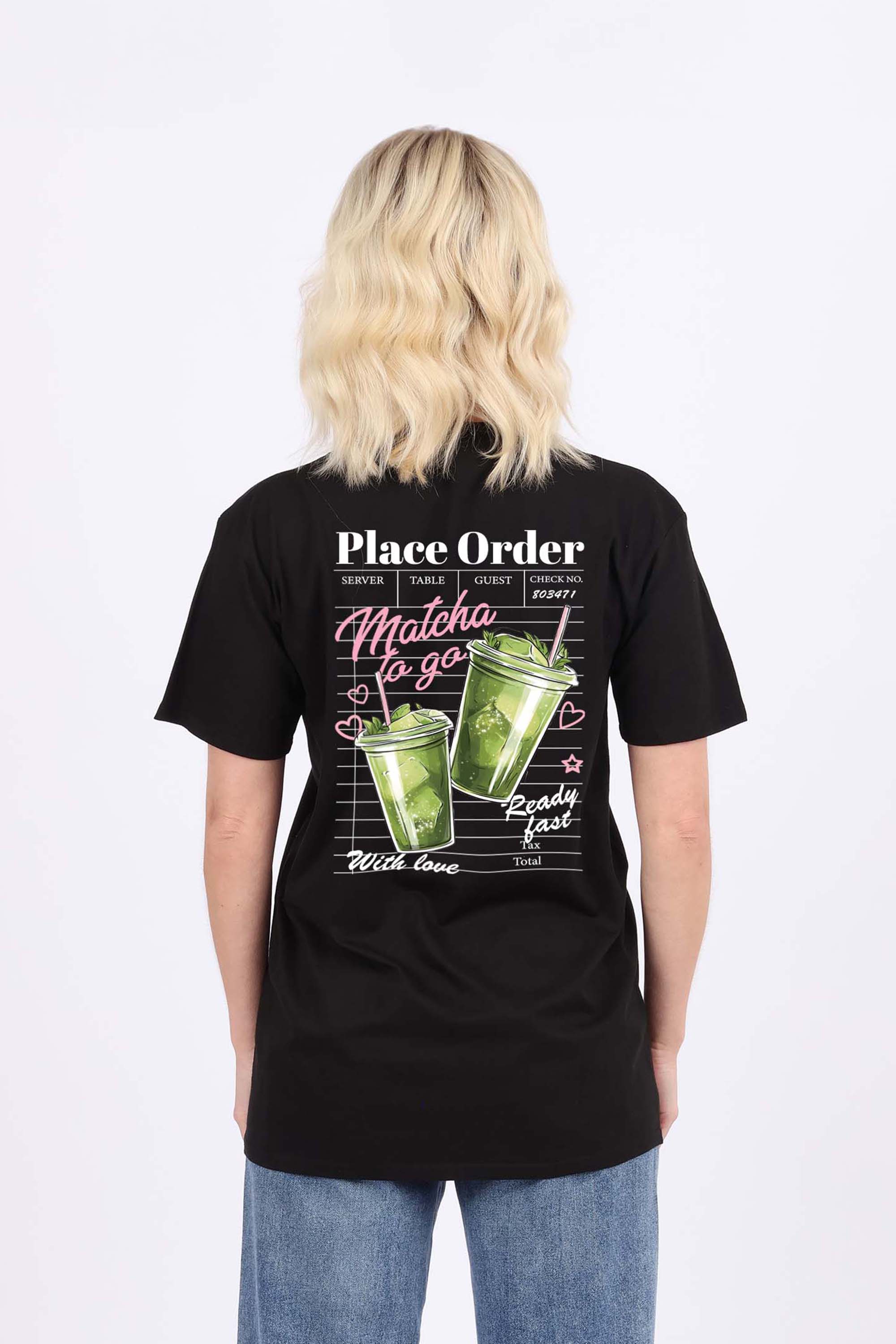 Regular Fit T-shirt in Matcha To Go Print