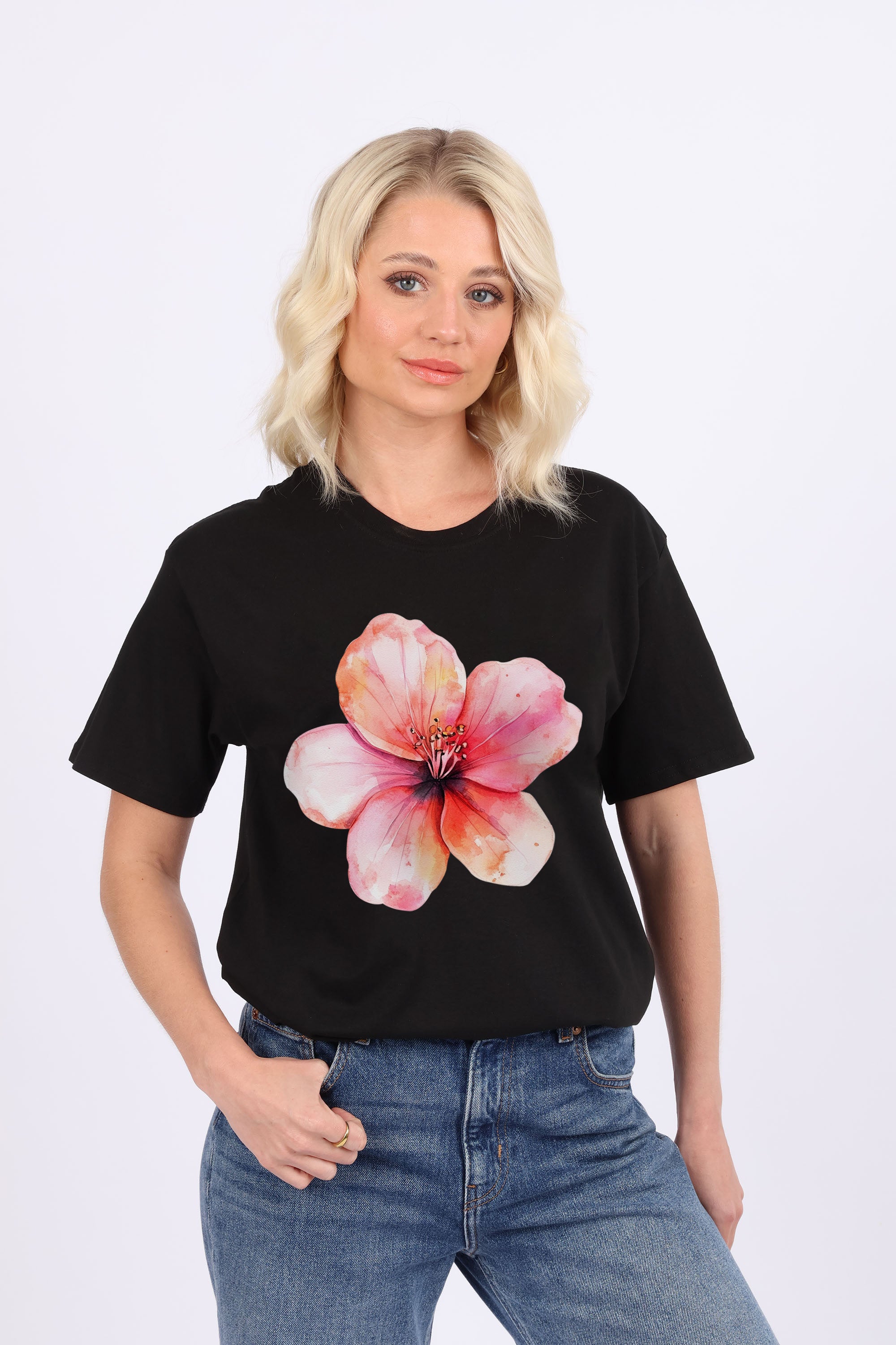 Watercolor Floral Printed T-shirt (Custom Pack)