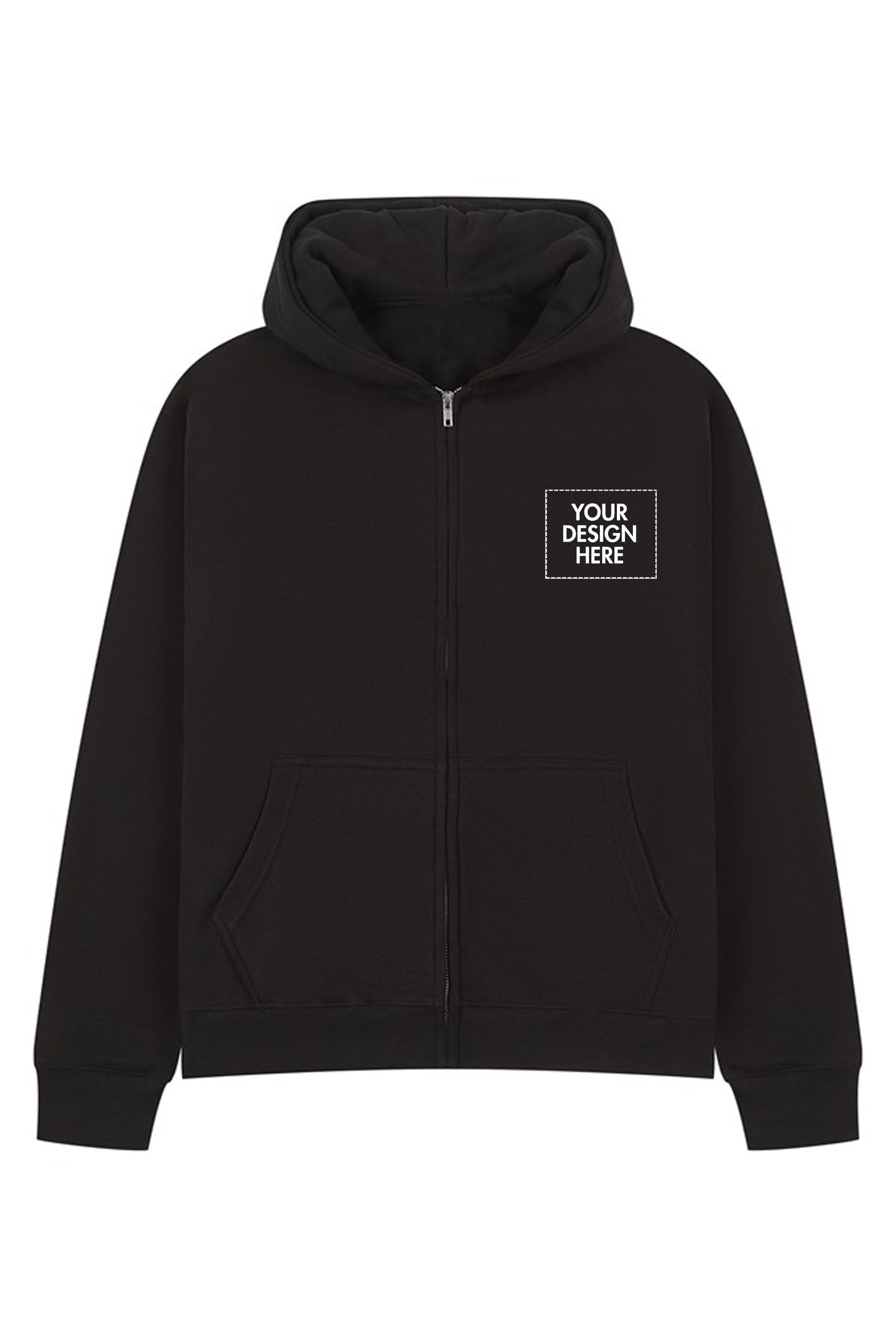 450GSM Heavyweight Unisex Oversized Custom Printed Zip Hoodie
