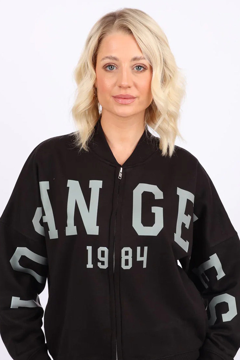 Bomber Style Fleece Zipper Co-ord Set in Los Angeles Print (Pack of 6 Sets)