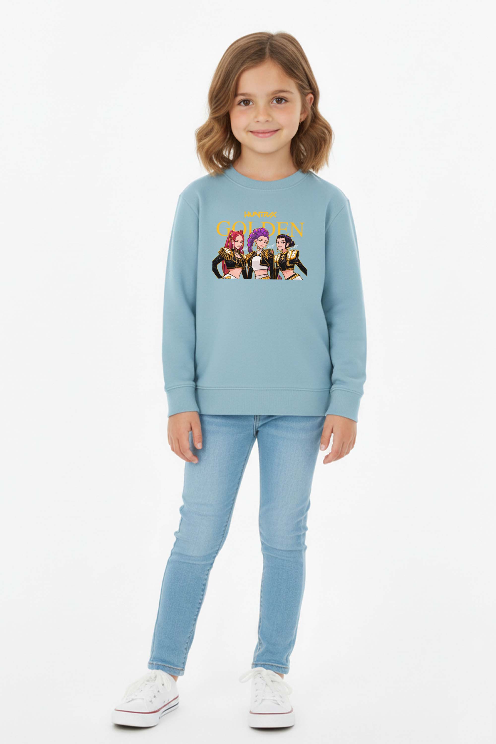 Kids K-Pop Golden Trio Graphic Printed Sweatshirt