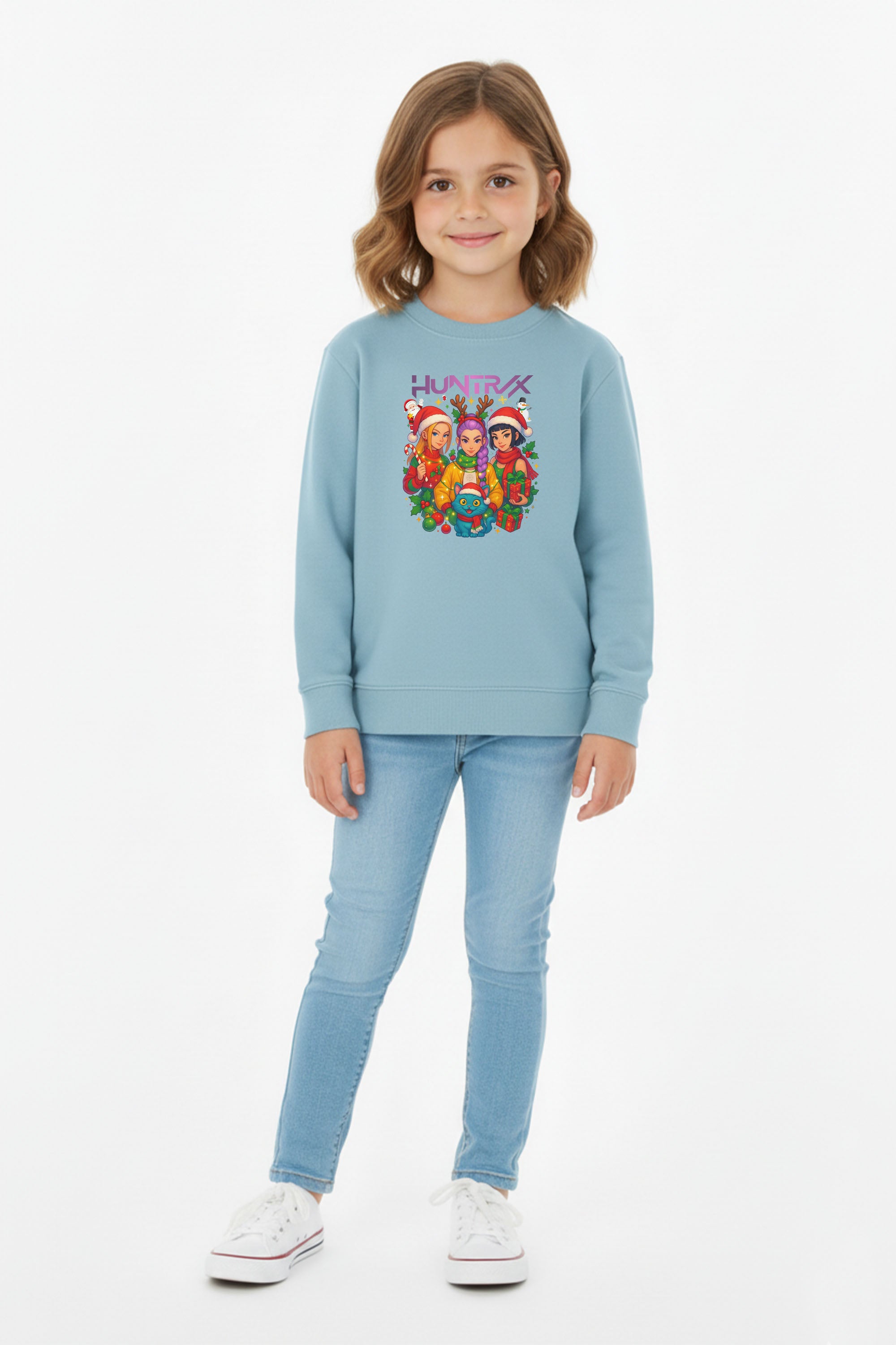 Kids K-Pop Christmas Squad Graphic Printed Sweatshirt