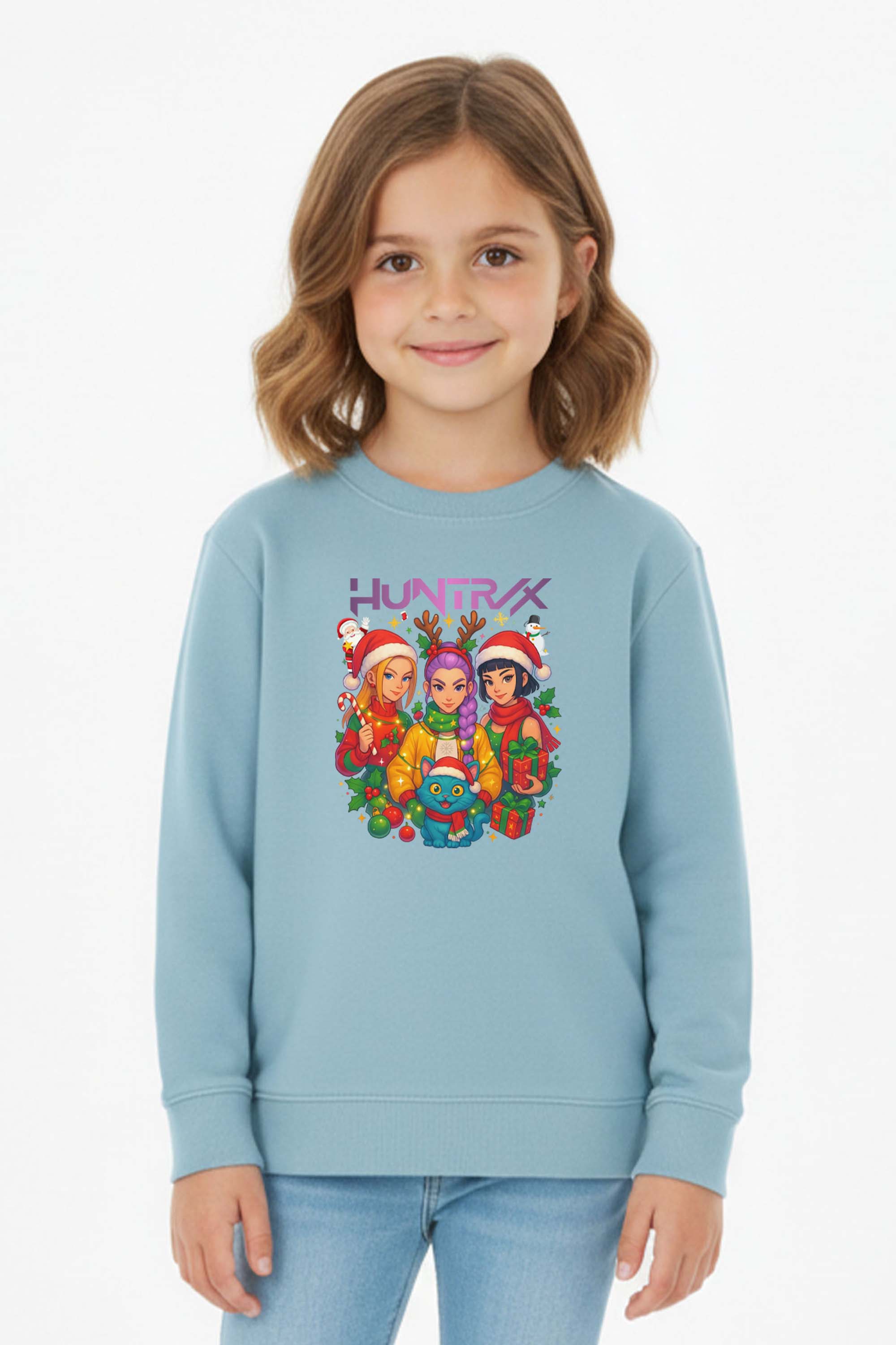 Kids K-Pop Christmas Squad Graphic Printed Sweatshirt