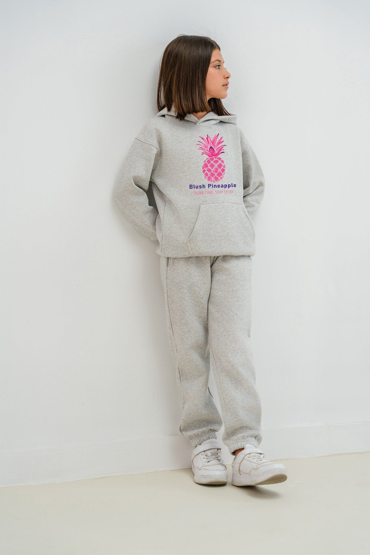 Kids Premium Blush Pineapple Printed Hoodie (Pack of 5)