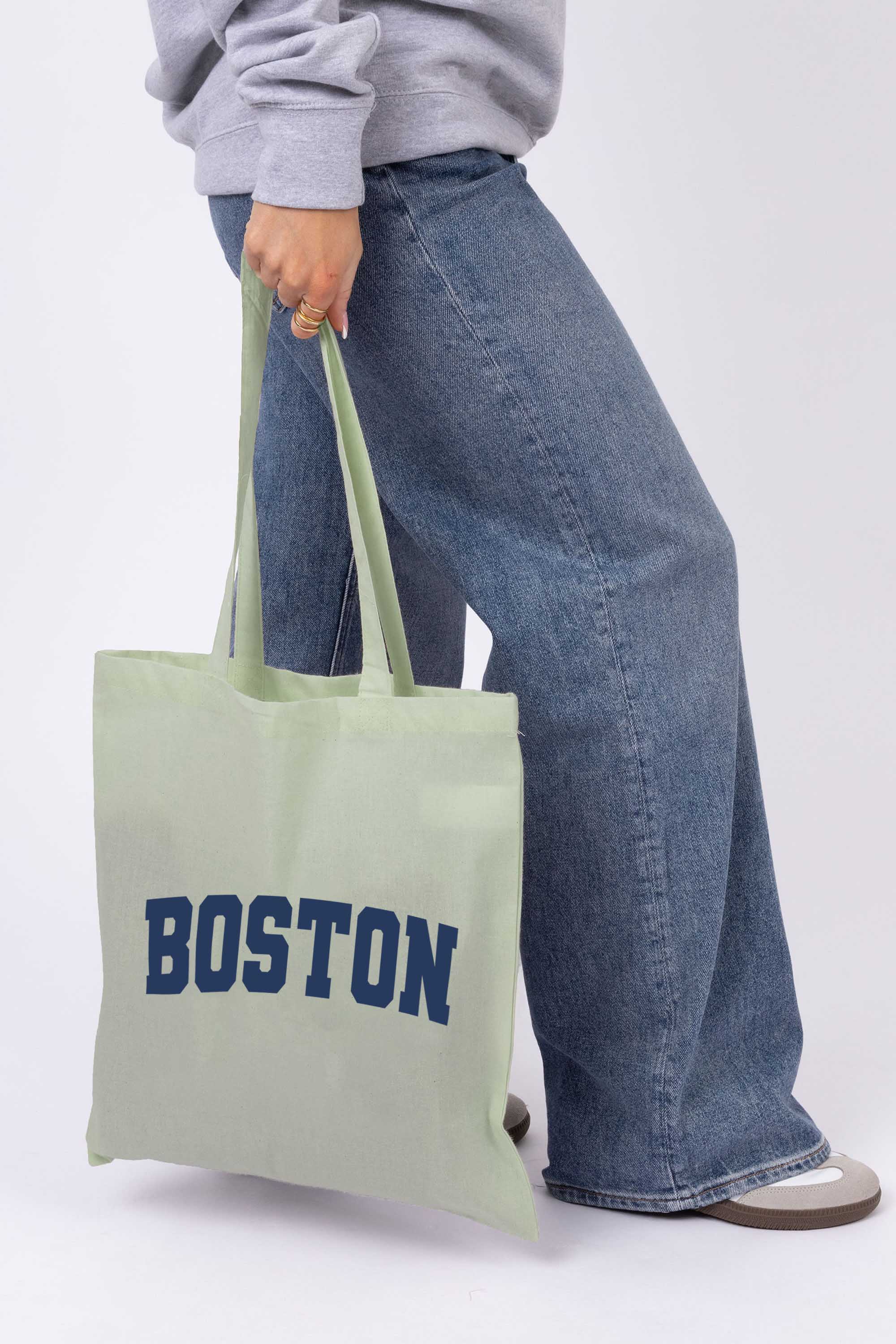 Boston Graphic Printed Cotton Tote Bag