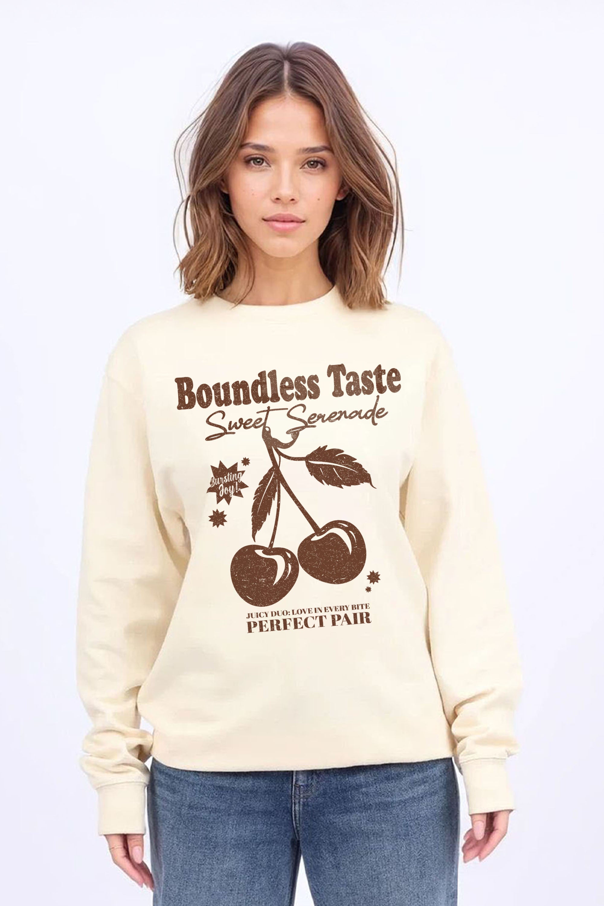 Boundless Taste Cherry Printed Sweatshirt