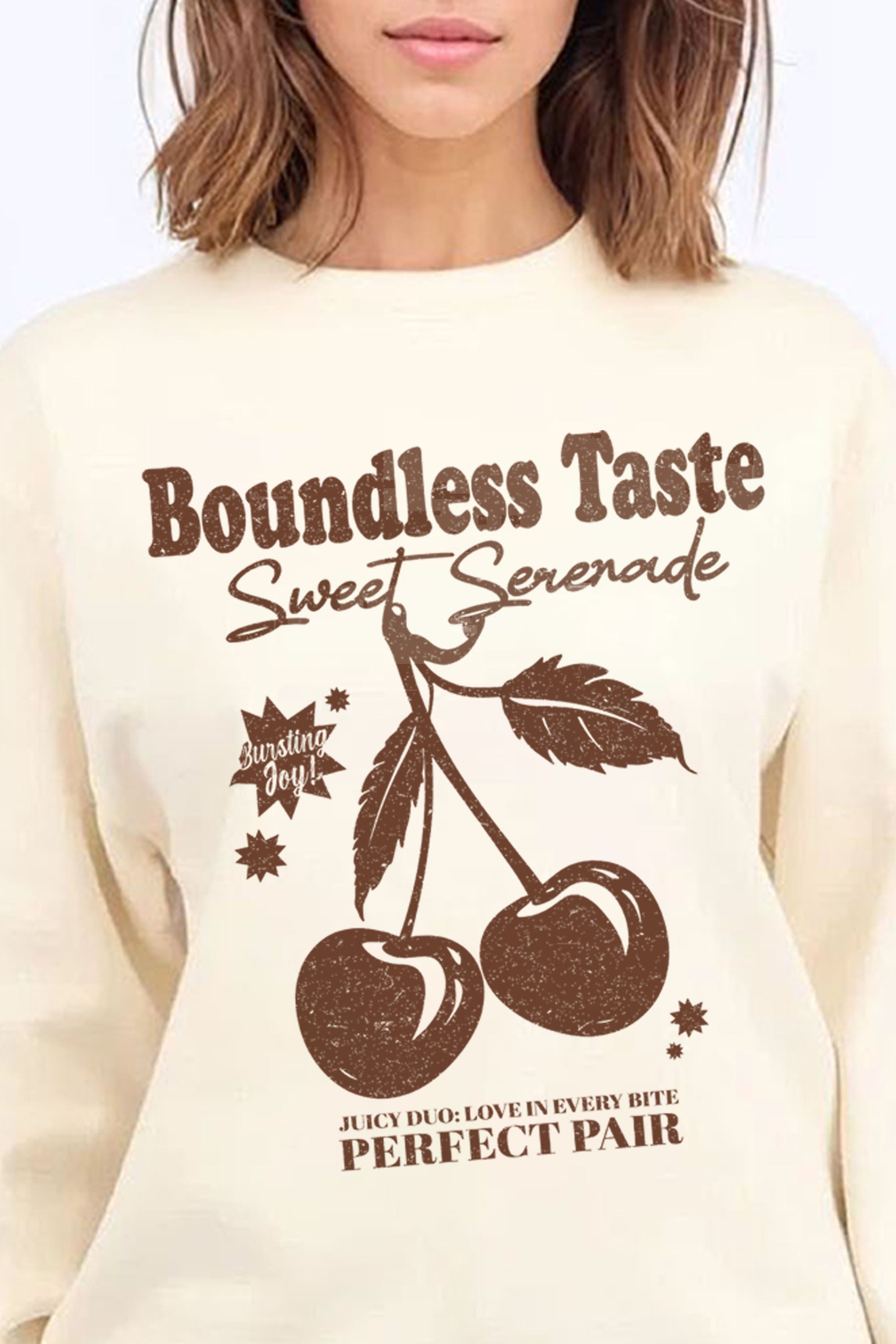 Boundless Taste Cherry Printed Sweatshirt