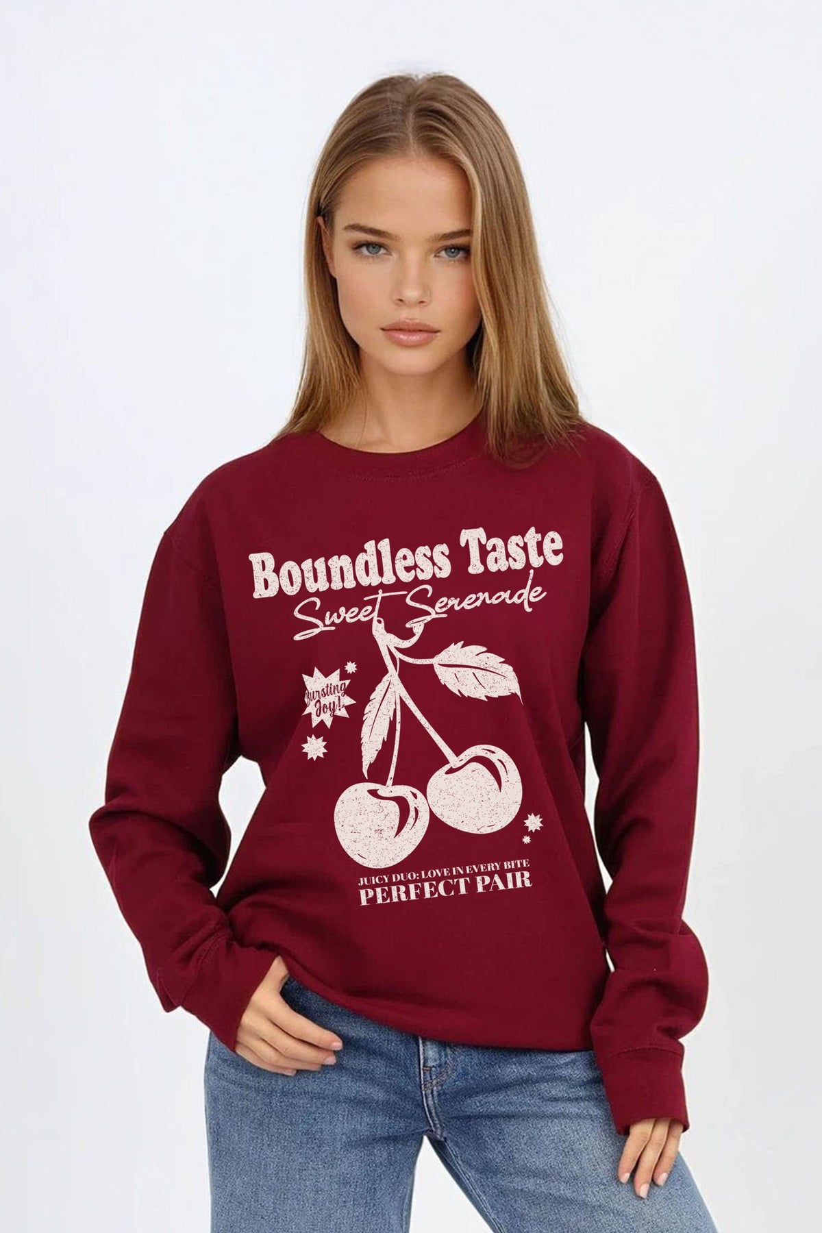 Boundless Taste Cherry Printed Sweatshirt