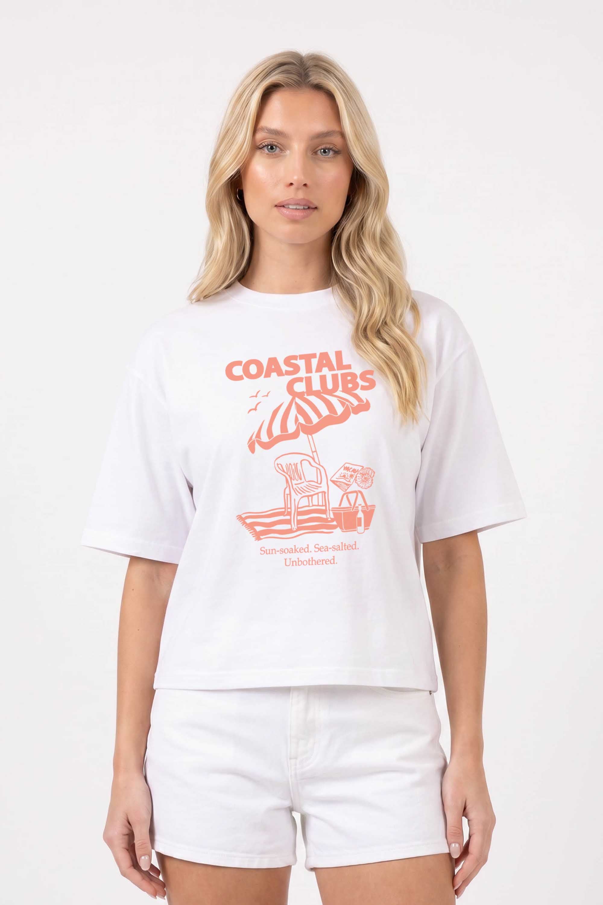 240GSM Boxy Relaxed Fit T-shirt in Coastal Club Print