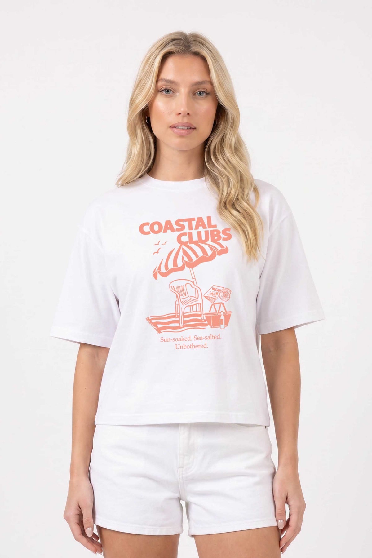 240GSM Boxy Relaxed Fit T-shirt in Coastal Club Print