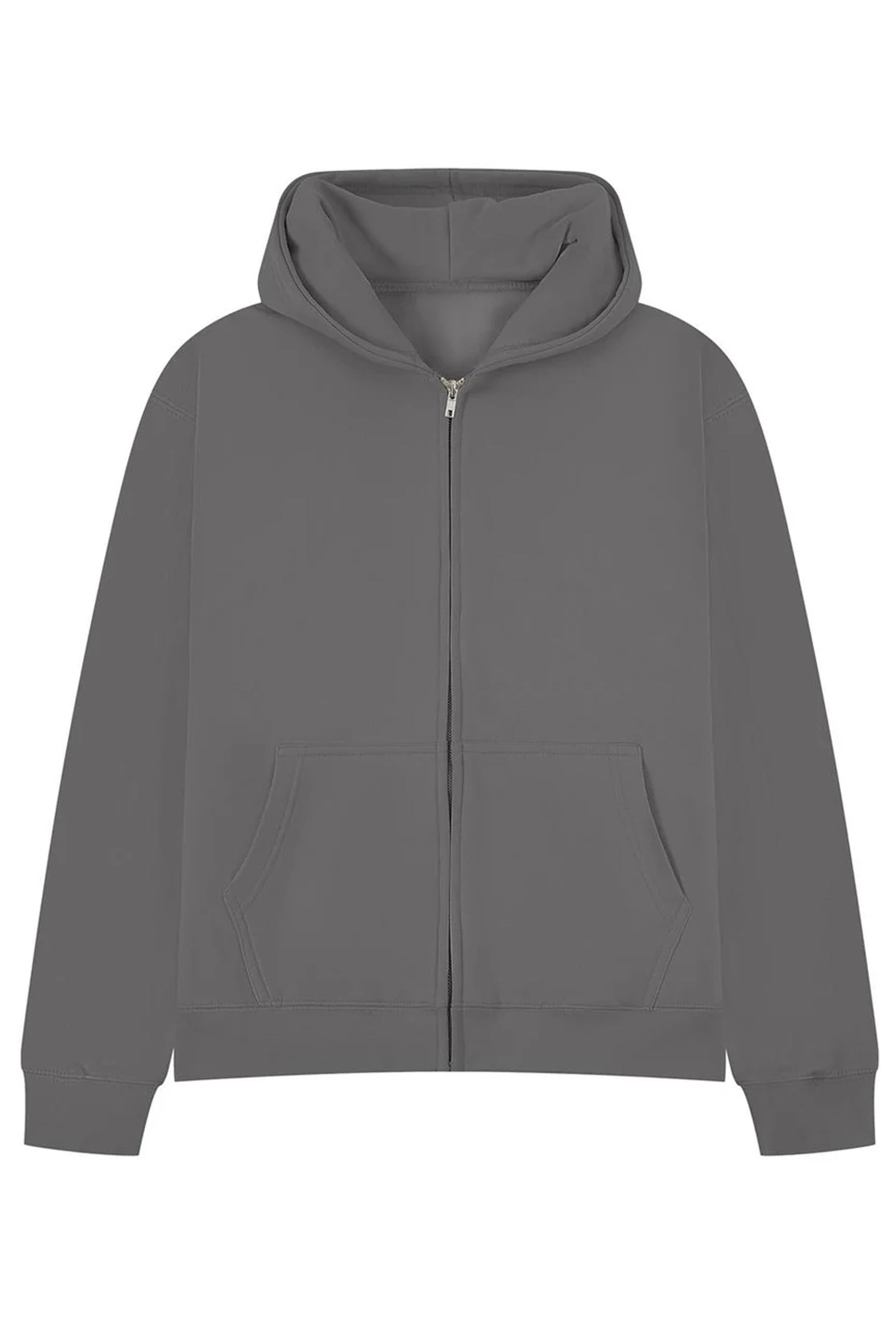 450GSM Heavyweight Unisex Oversized Plain Zip Hoodie