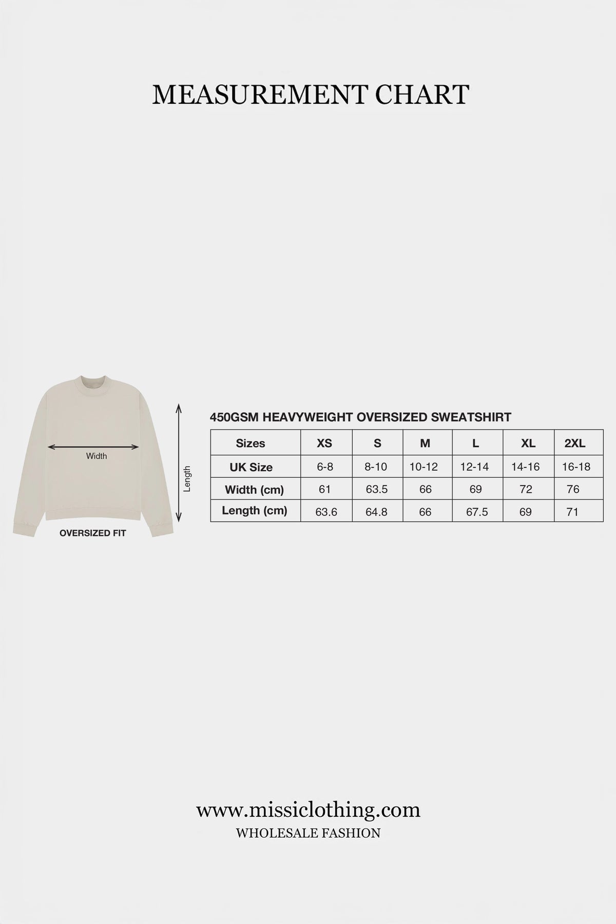 450GSM Oversized Extended Neck Plain Sweatshirt