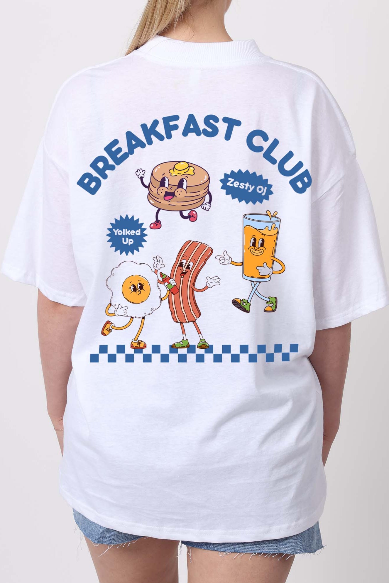 150GSM Oversized T-Shirts in Breakfast Club Print