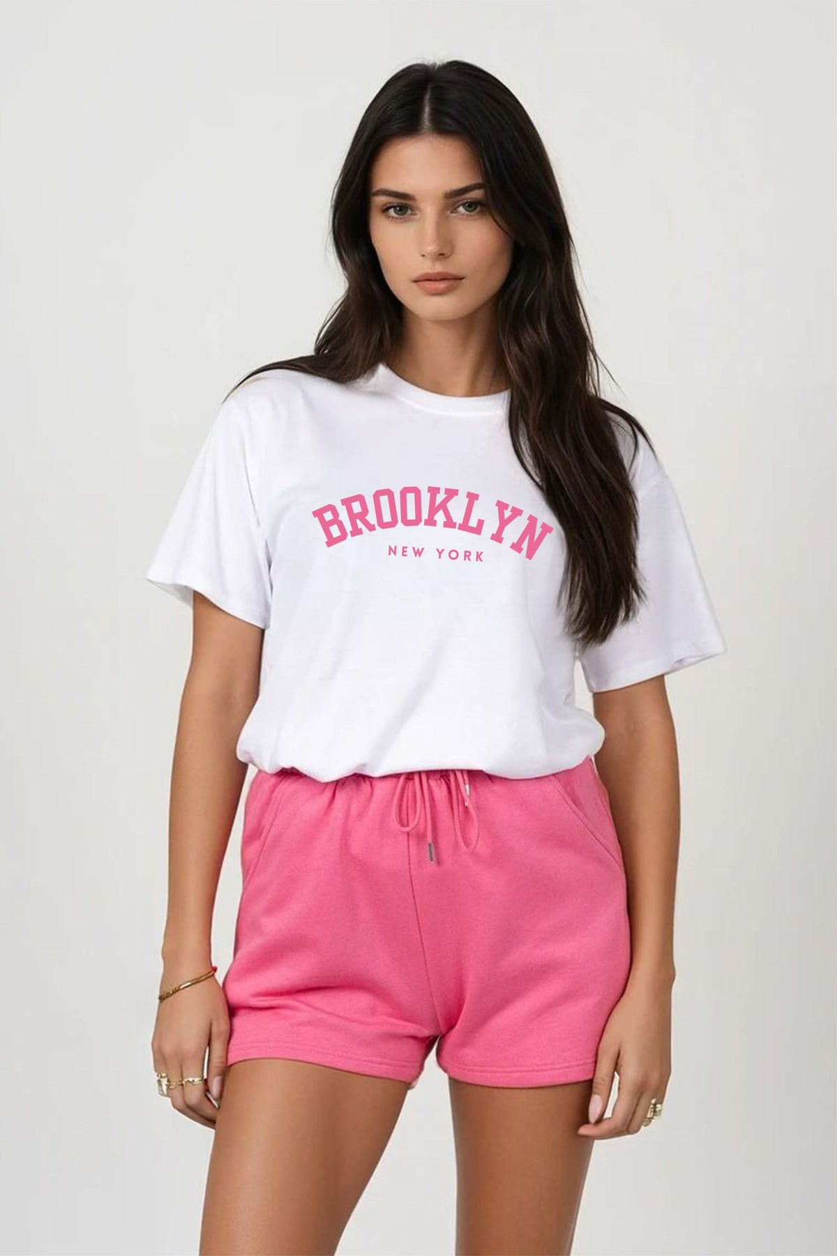 Regular Fit T-Shirt & Short Set In Brooklyn New York Print (Pack of 4 sets)
