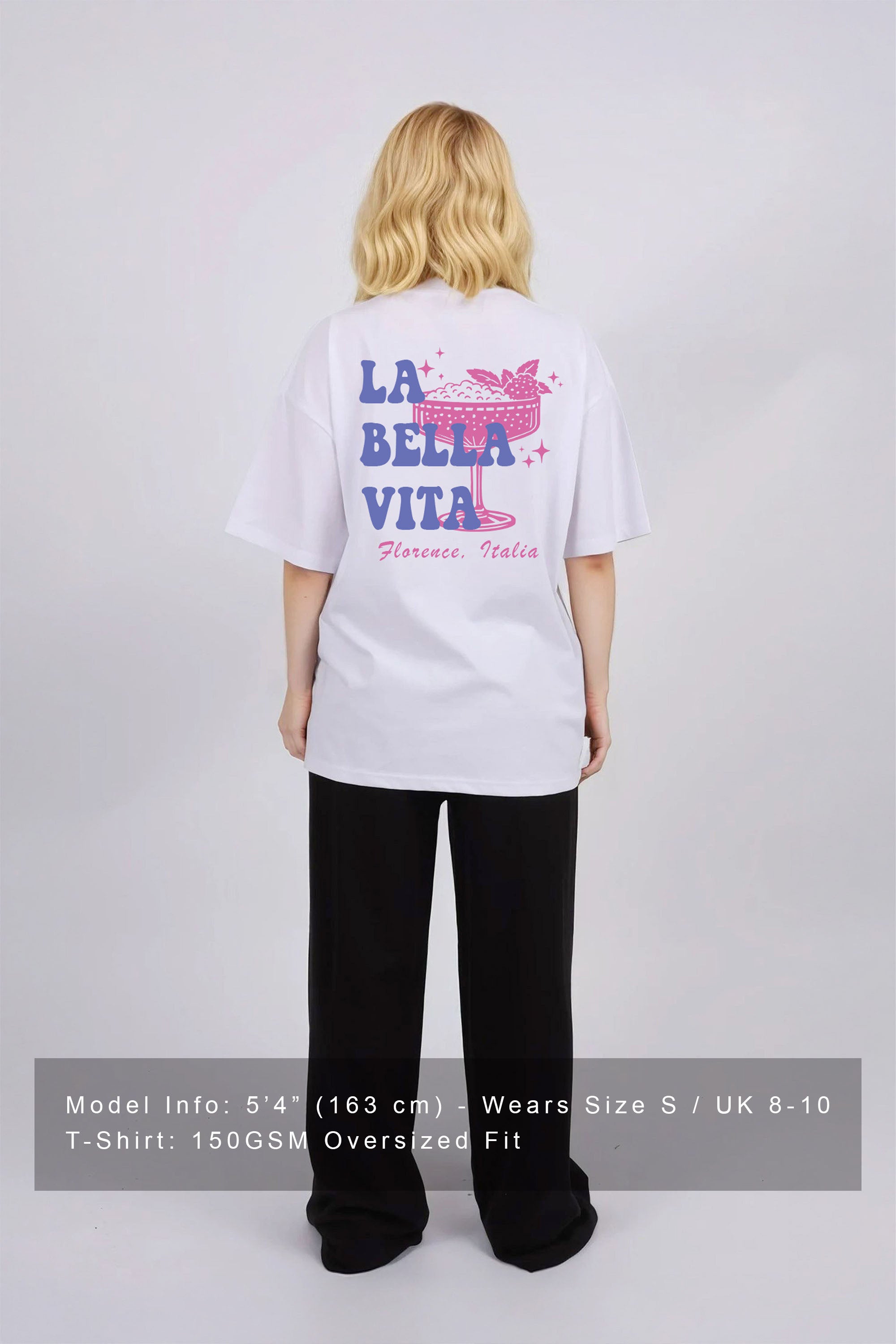 150GSM Oversized T-Shirts in La Bella Vita Print (Custom Pack)