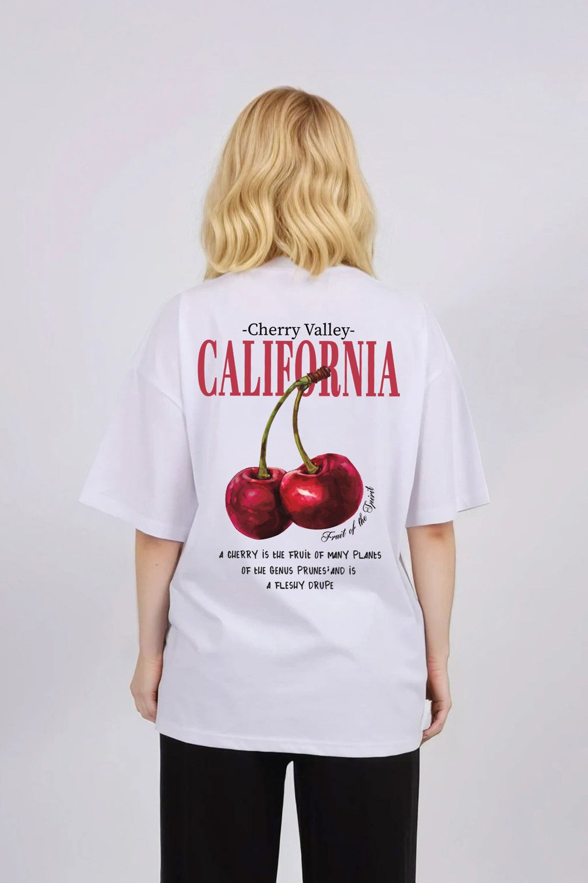Oversized T-Shirt In California Cherry Print