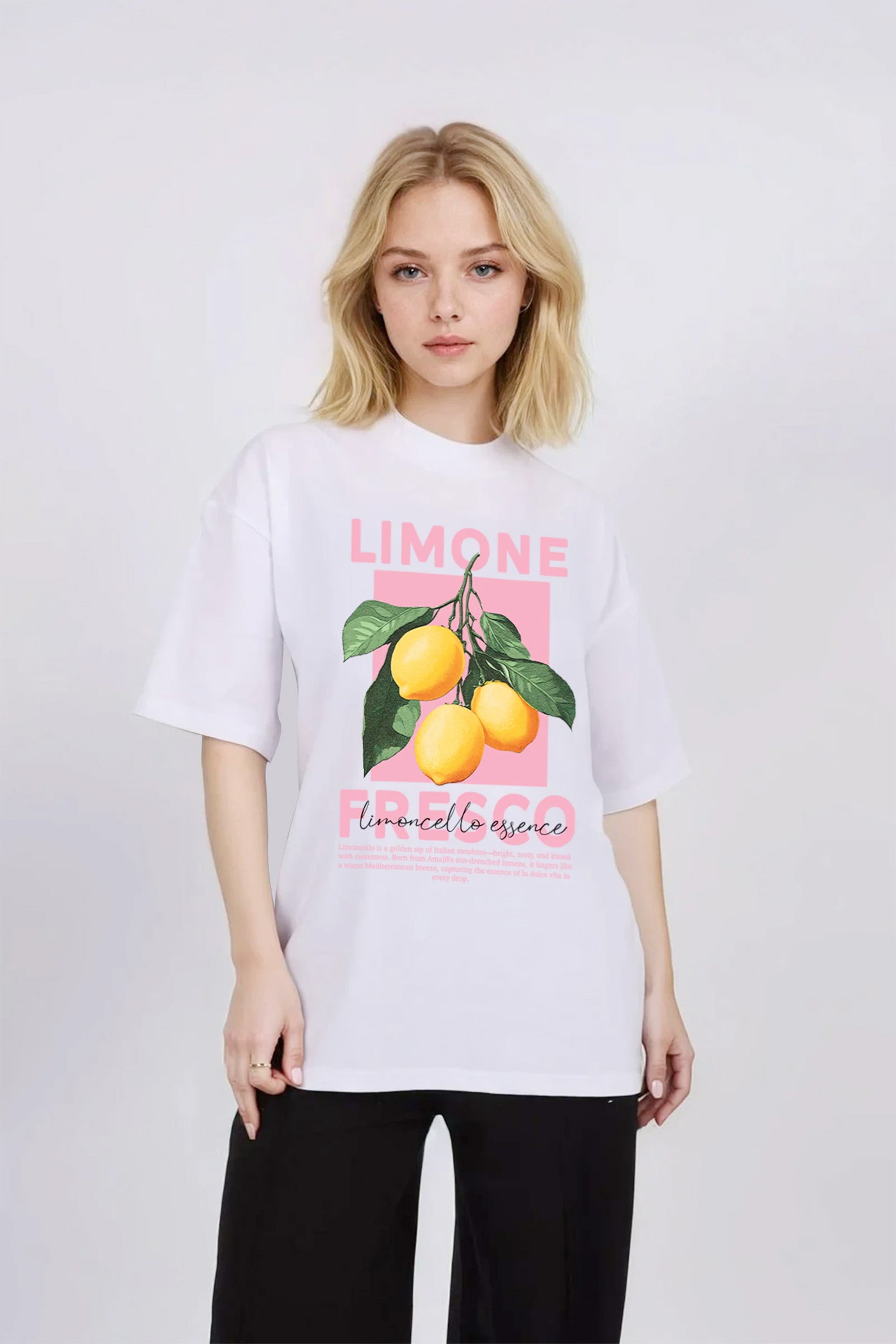 Oversized T-Shirt In Limone Fresco Print (Custom Pack)
