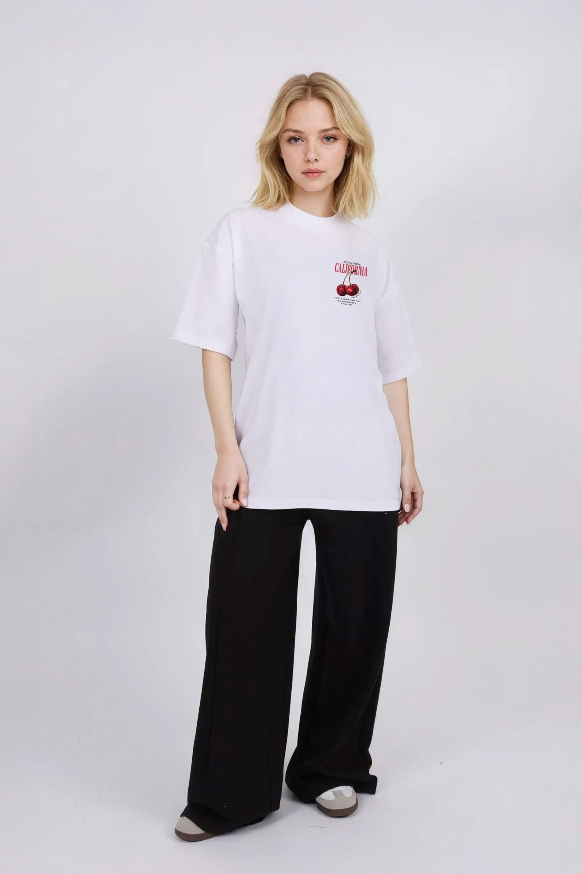 Oversized T-Shirt In California Cherry Print