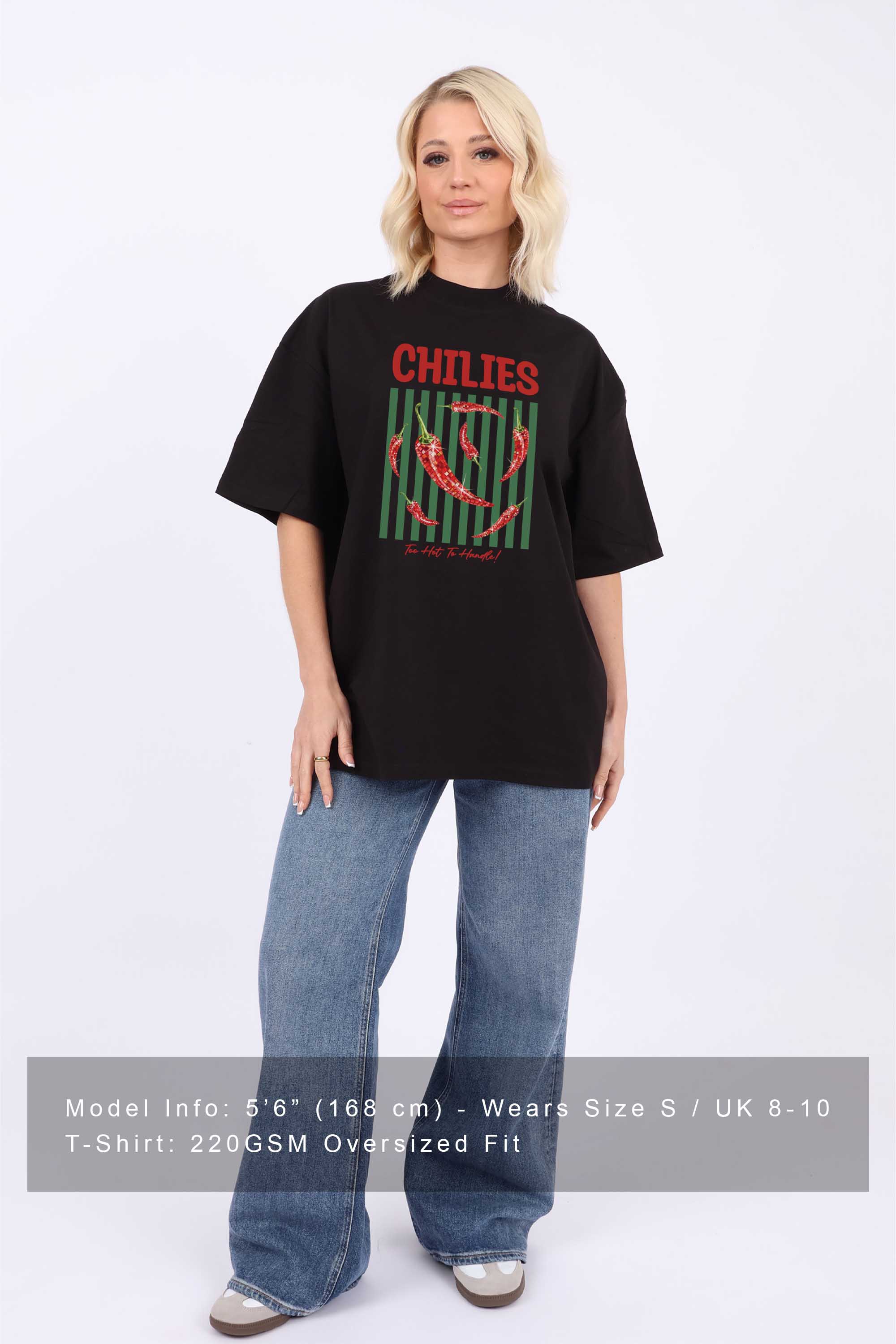 220GSM Oversized Retro Style Chilies Print