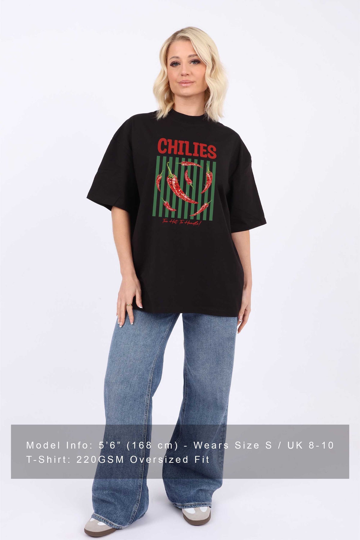 220GSM Oversized Retro Style Chilies Print