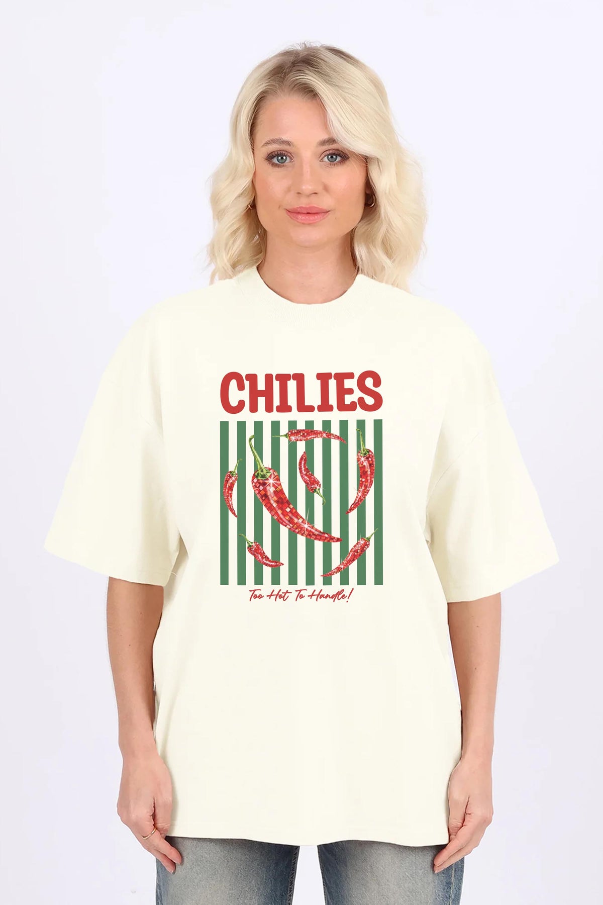 220GSM Oversized Retro Style Chilies Print