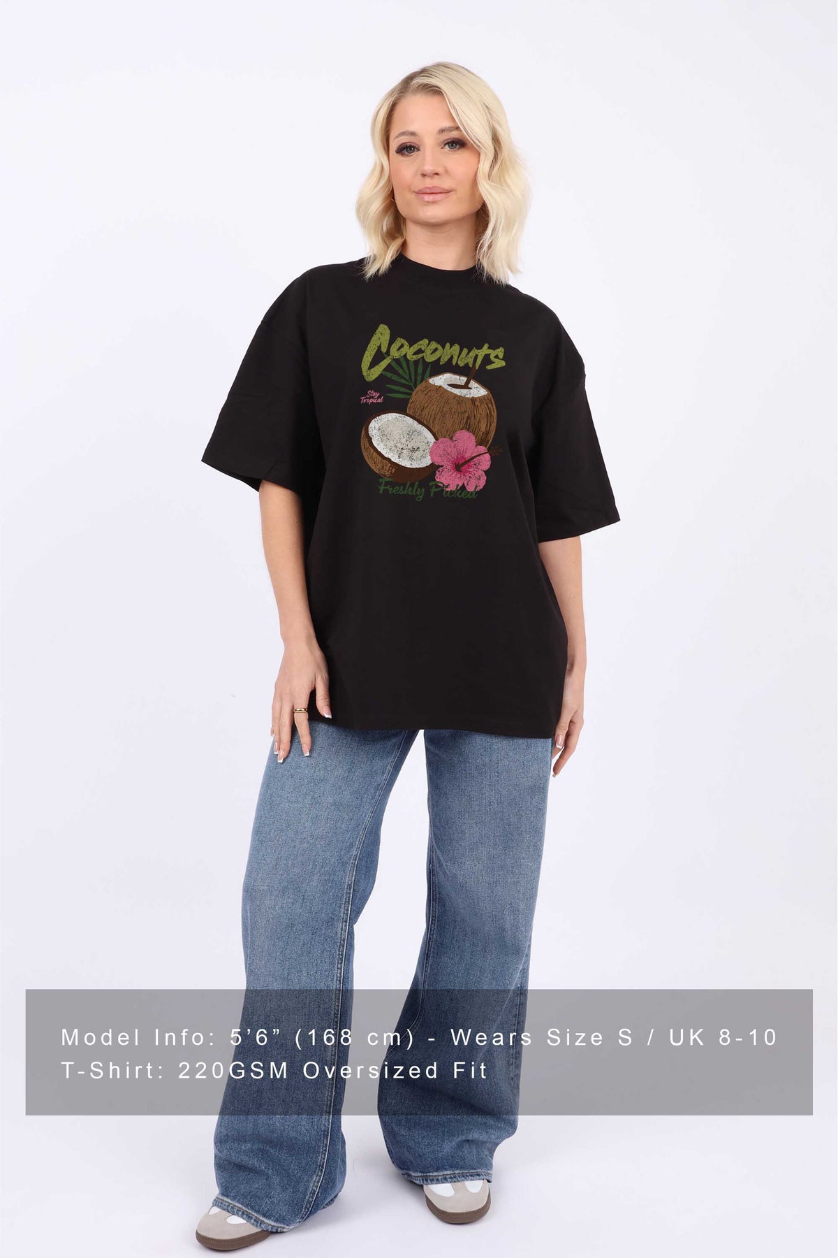 220GSM Oversized T-shirt in Coconut Print