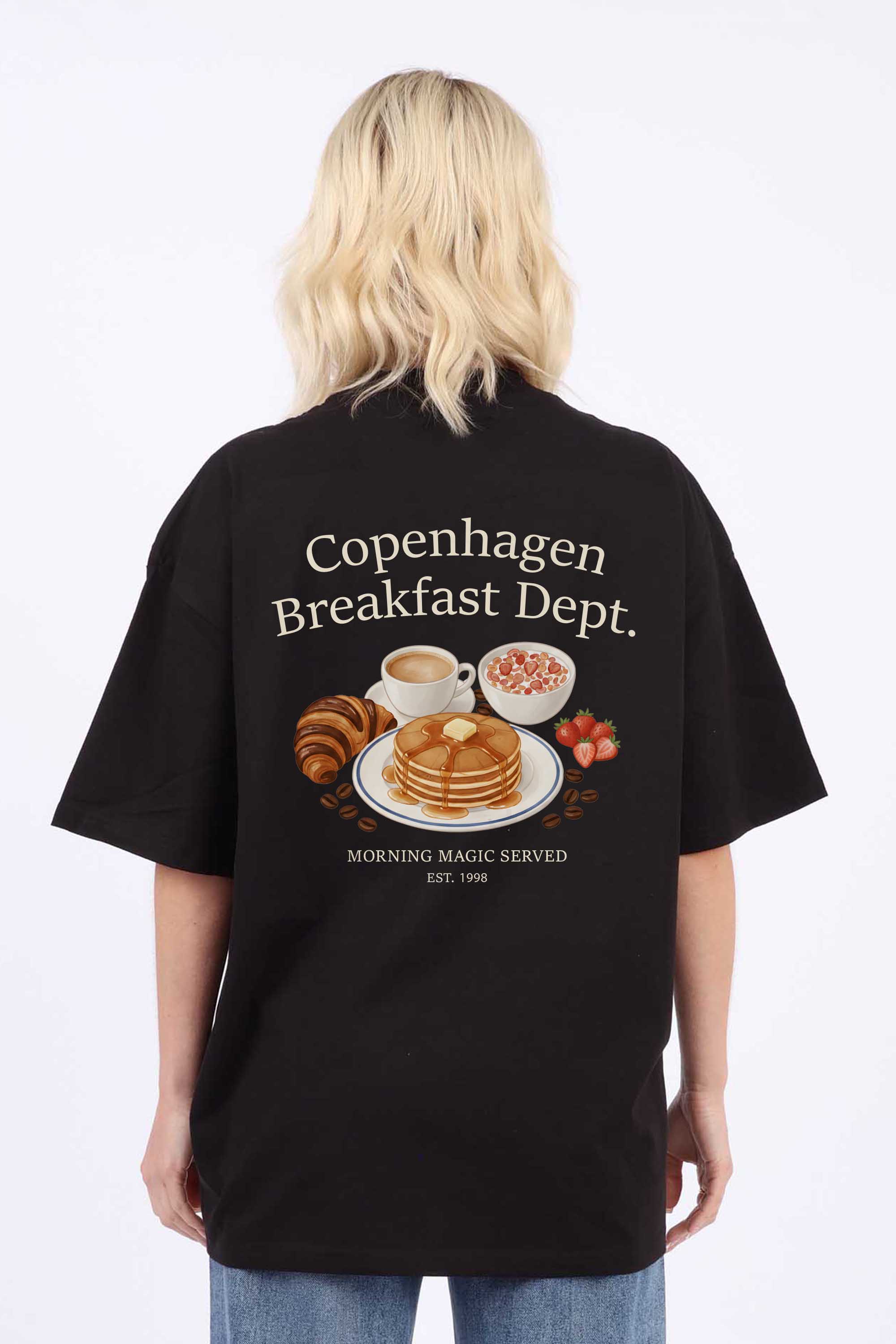 220GSM Oversized T-Shirt in Copenhagen Breakfast Dept Print