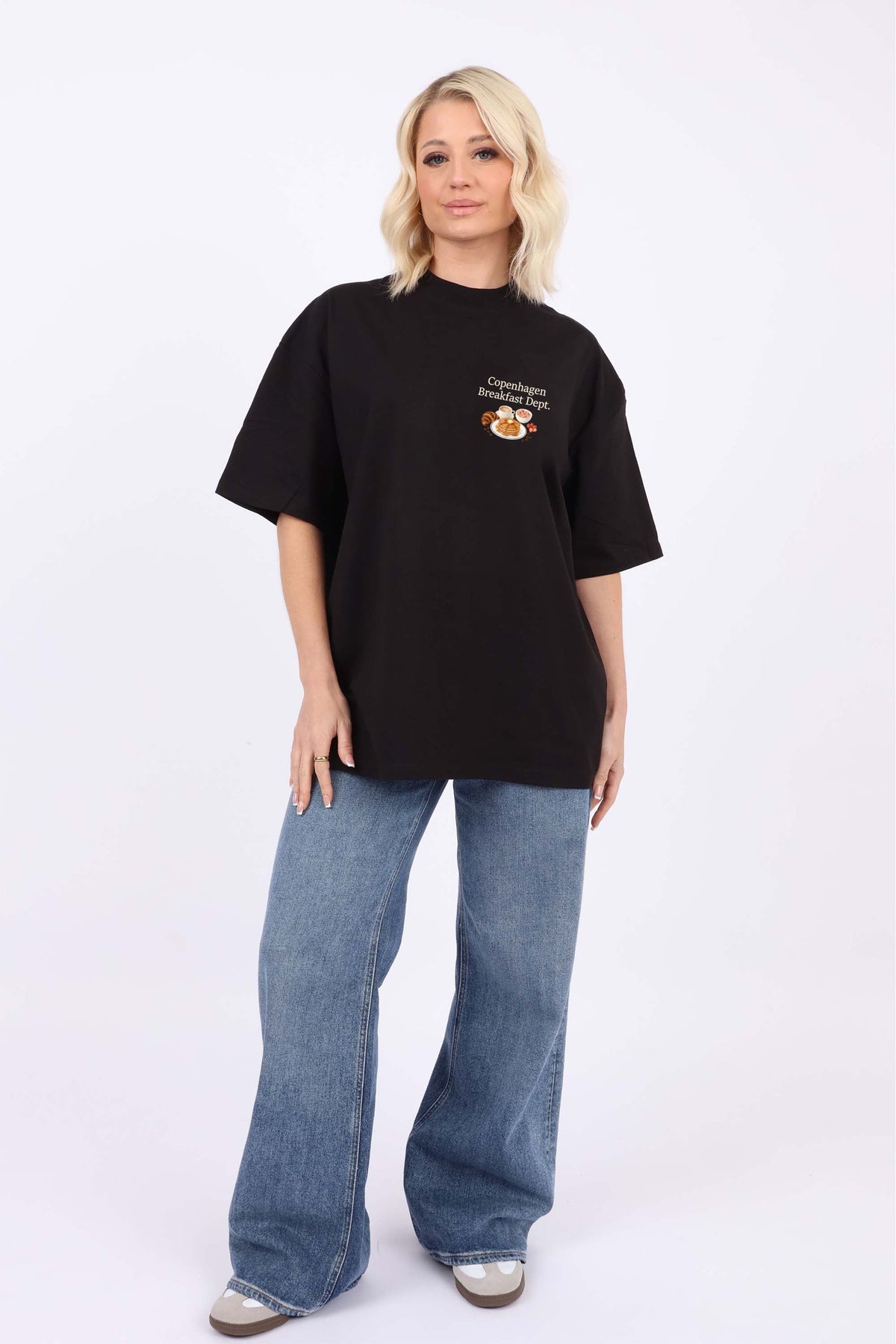 220GSM Oversized T-Shirt in Copenhagen Breakfast Dept Print