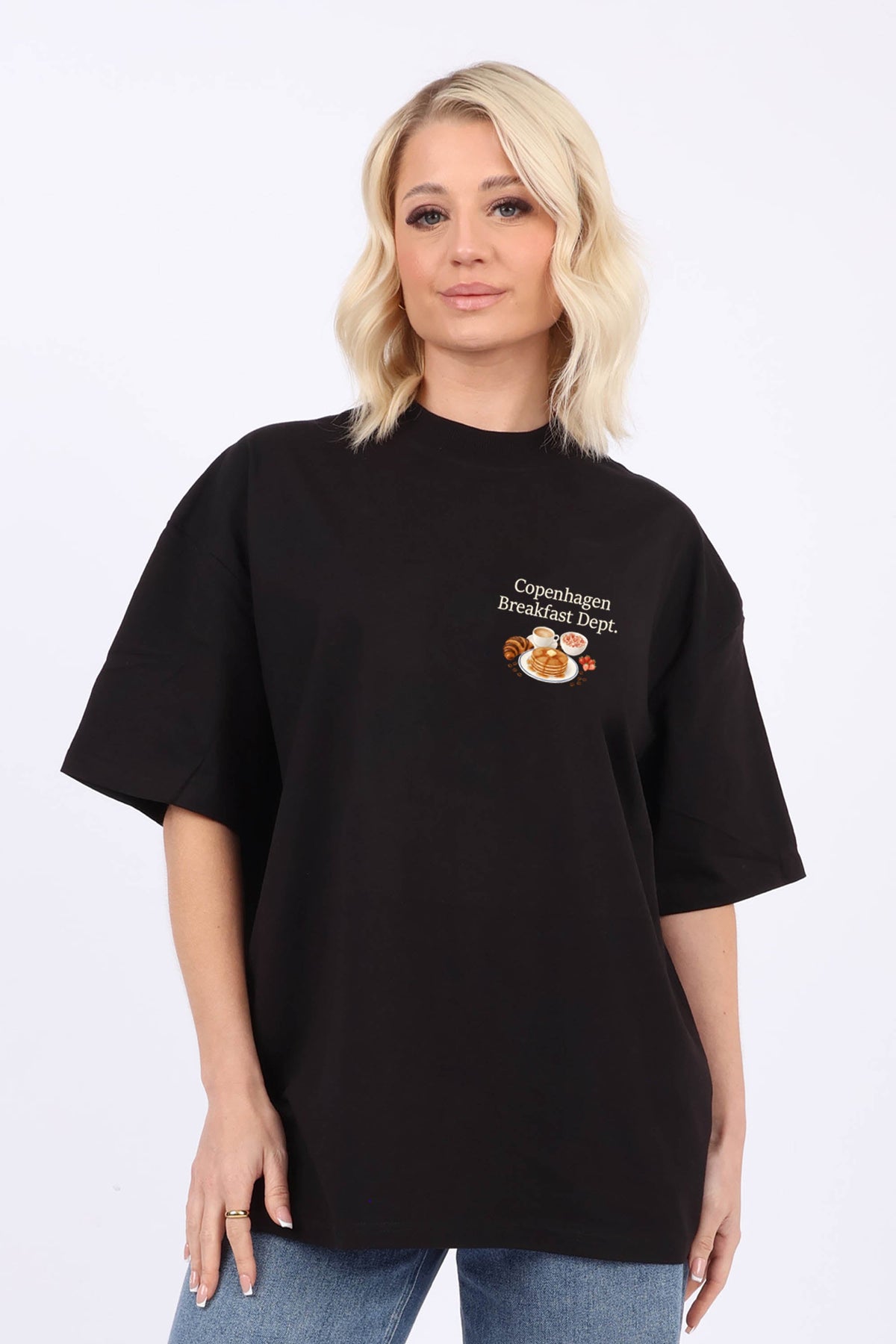 220GSM Oversized T-Shirt in Copenhagen Breakfast Dept Print